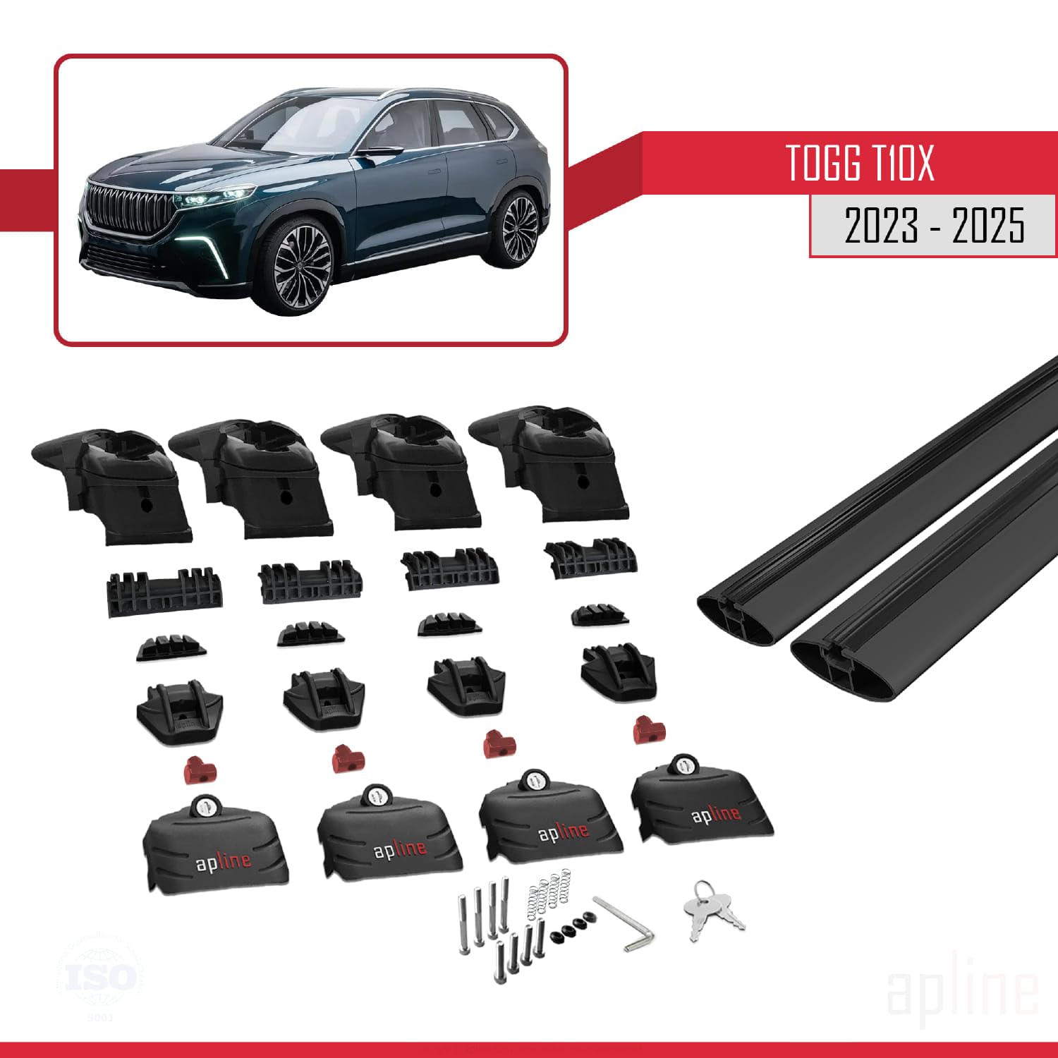 Compatible With Togg T10X 2023-2025 ACE-2 Car Roof Rack Cross Bar Black - View #6