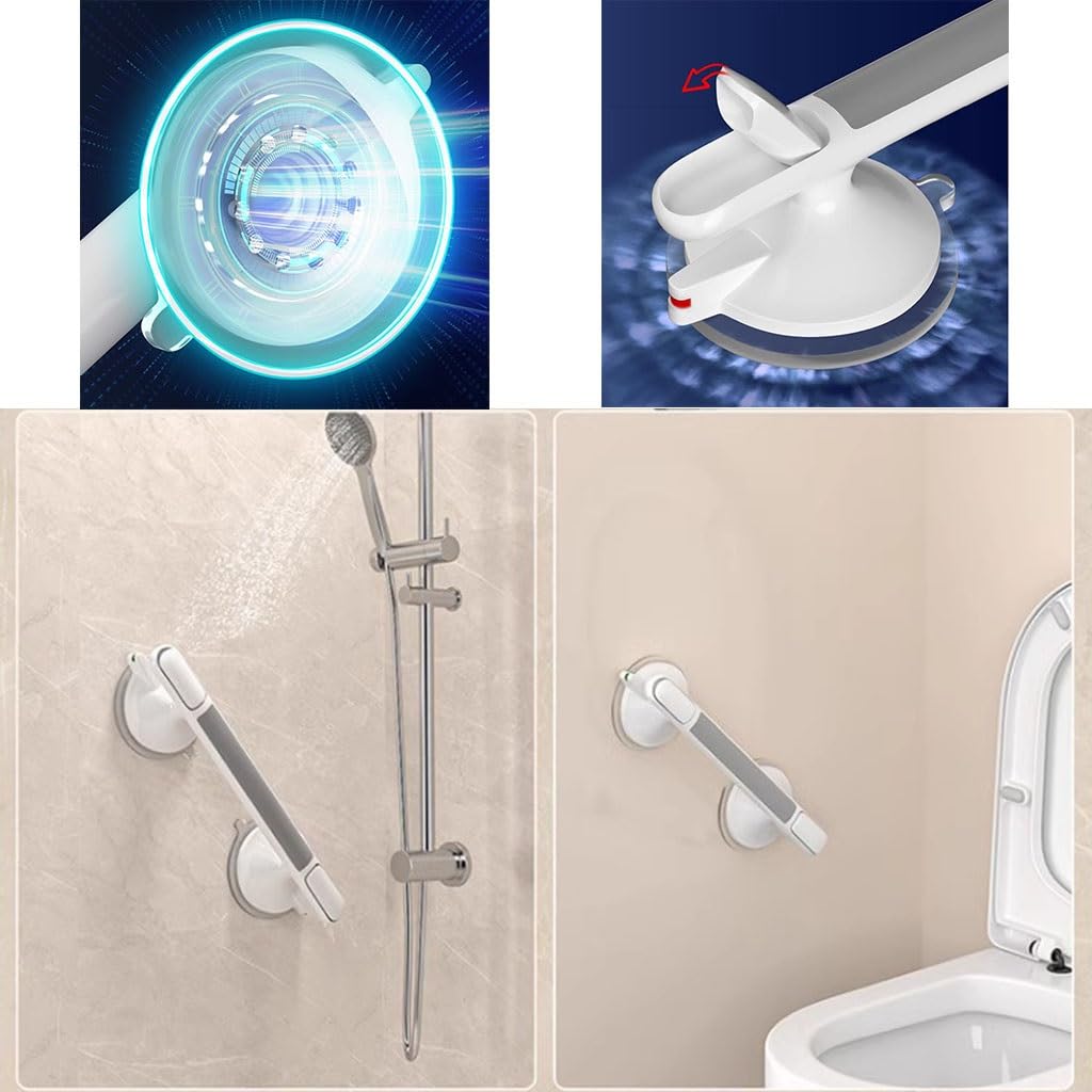 2 barras de agarre con ventosa de sujeción fuerte para baño, pasamanos de seguridad para personas mayores, niños y ancianos en bañera y ducha