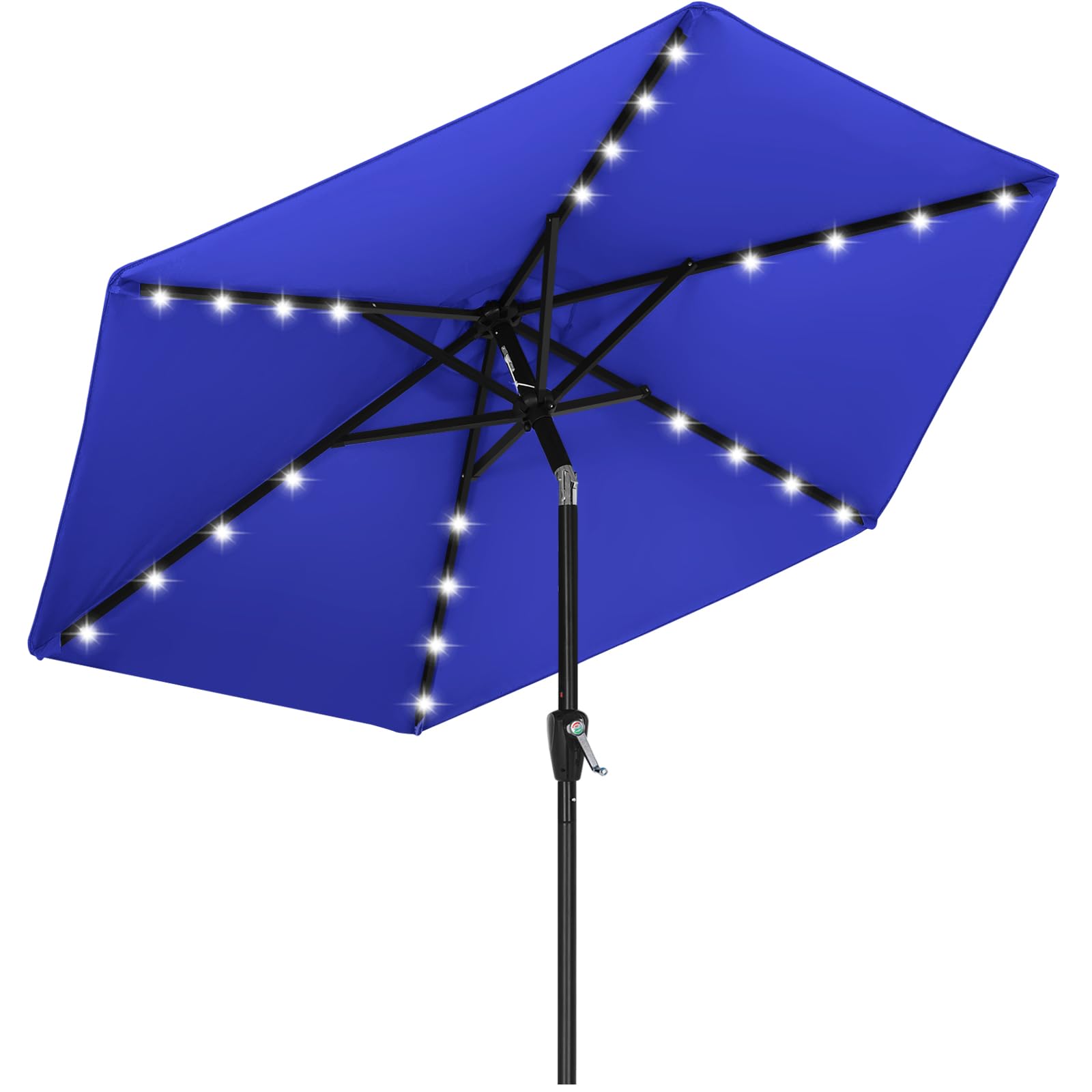 ABCCANOPY Solar Led Patio Umbrella with 24 Lights 7.5FT(Royal Blue)