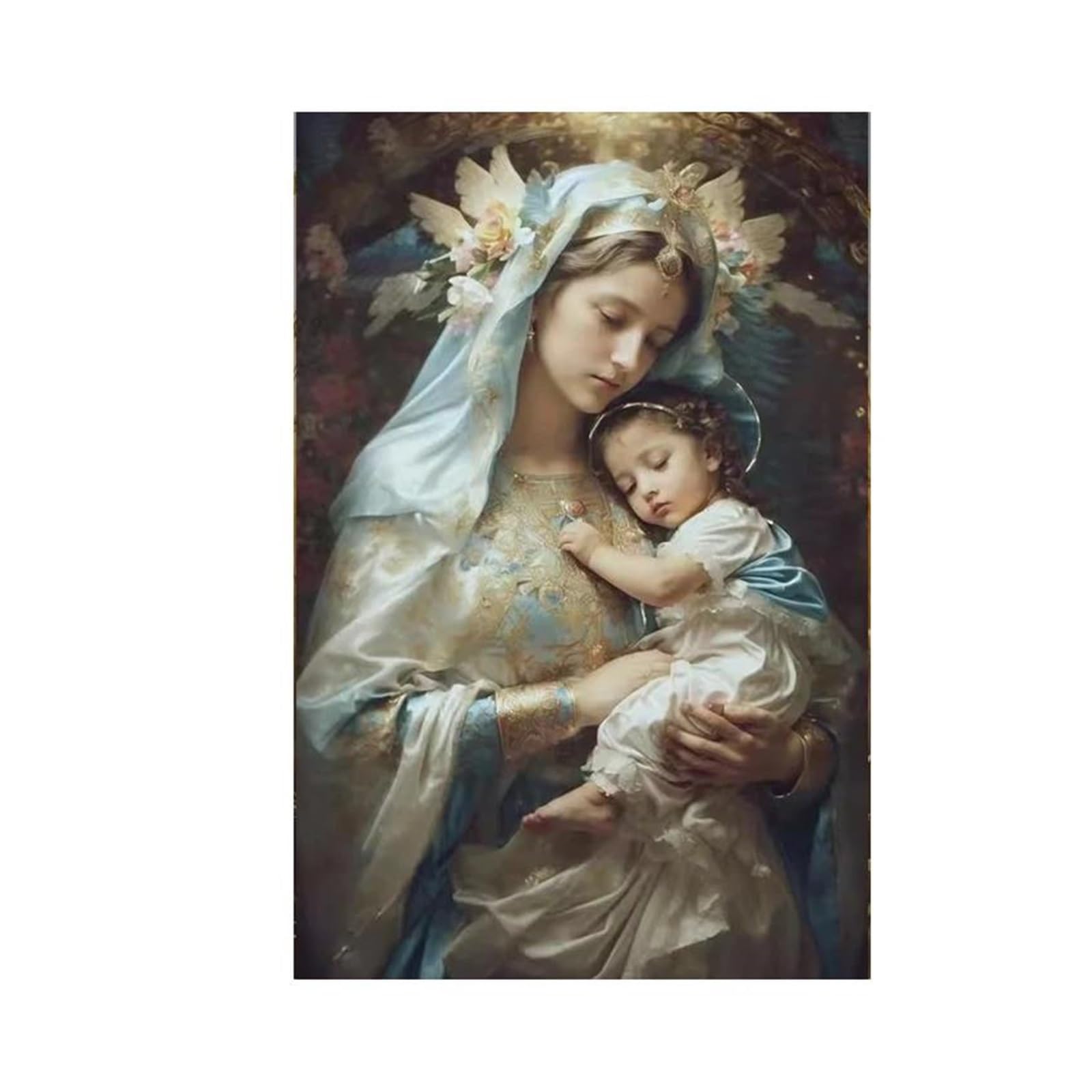 Byambd C Aestheti Pictures Virgin Mary Anvas Wall Art Poster No Frame Baby Jesus Picture Prints Picture Decor For Living Room(,30X40cm)