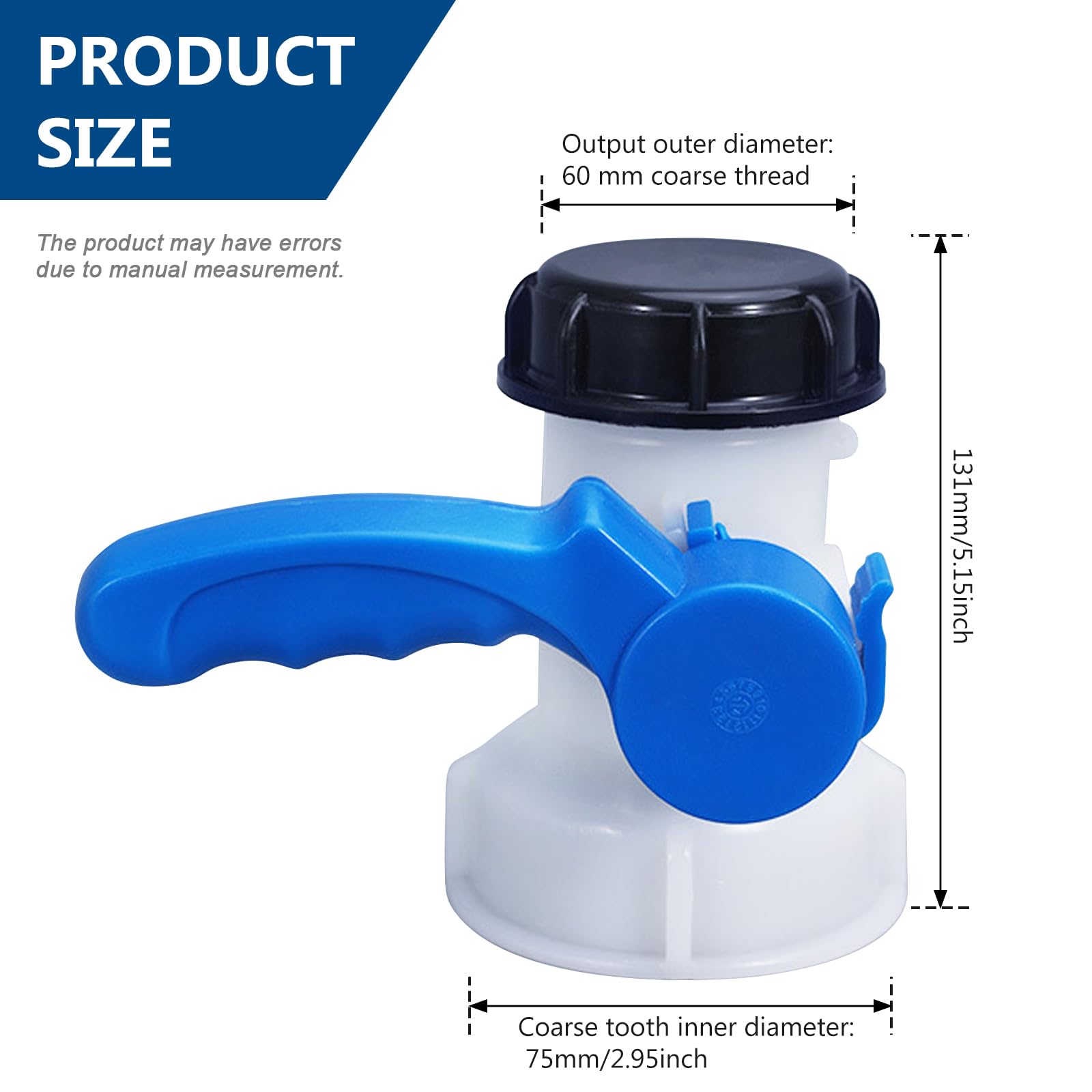 Adaptateur IBC Universel 75MM Vanne Cuve Plastique 1000L