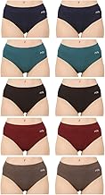 Womens Cotton Panty (Pack of 10), Plain, Assorted Colour, Inner Elastic