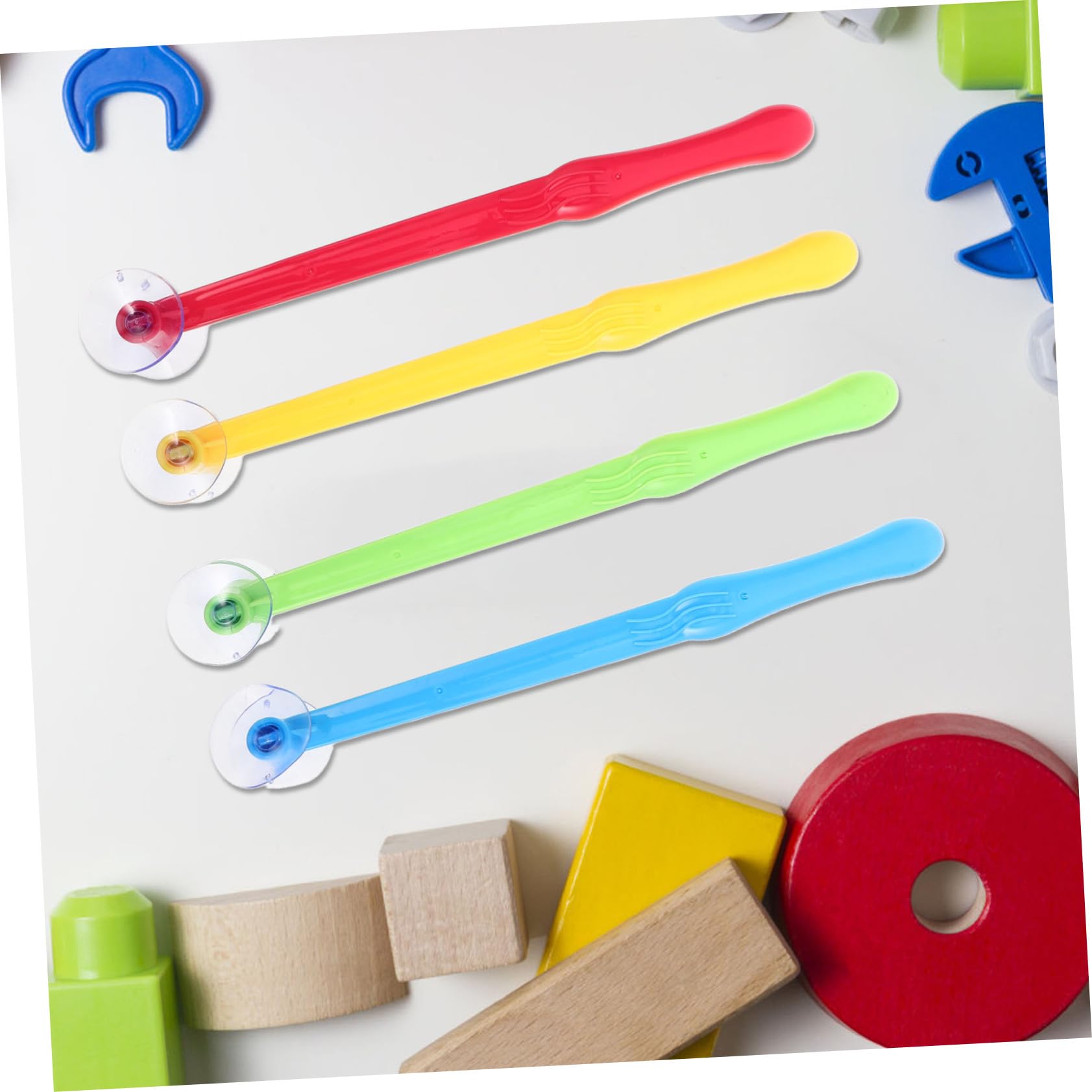 Lot De 4 Marteaux Ventouse Jouets D'Éveil Motricité Réaction Éducatif Multicolores
