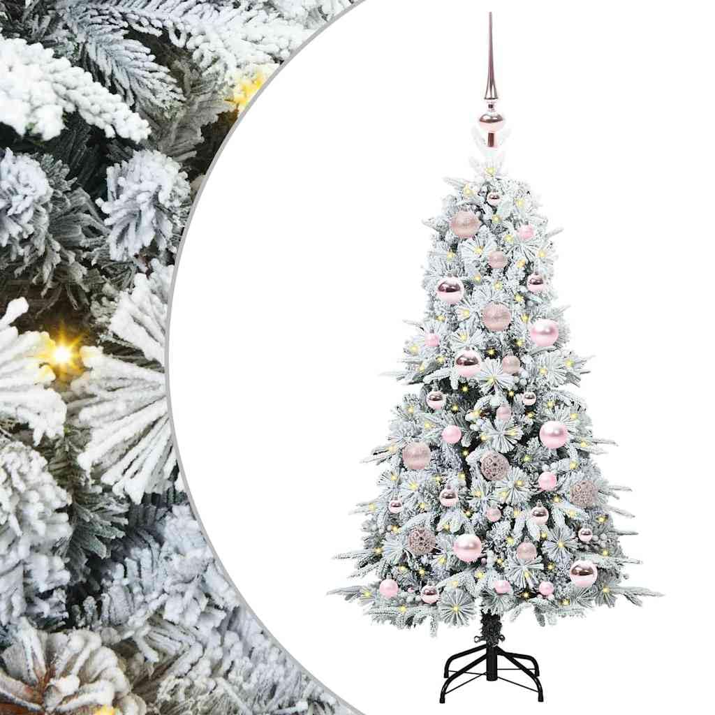 Sztuczna składana choinka, zielona, 120 cm, PE/PCW, z 150 diodami LED, zasilana przez USB, do użytku wewnątrz i na zewnątrz, świąteczna dekoracja