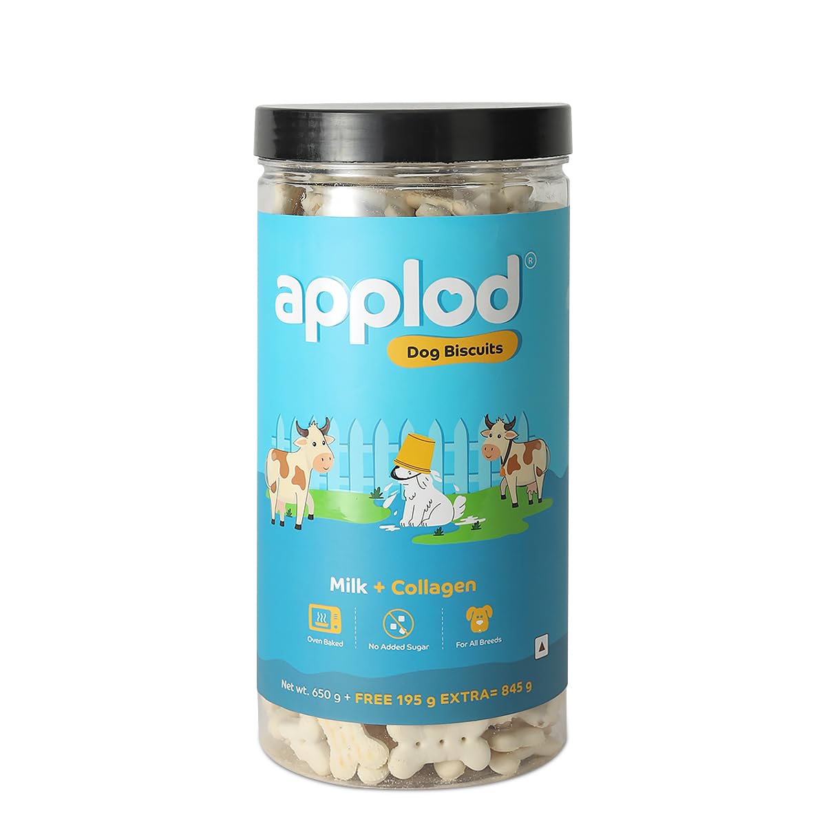 Applod Dog Biscuits Treats for Adult Dog & Puppy - Crunchy Biscuits for Dogs Made with Real Ingredients - (845 gm, Milk with Collagen) (B0D9VR2V9X) Amazon Price History, Amazon Price Tracker