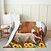 Cow Fur Flannel Fleece Throw Blanket Kids Sheep Pattern All Season Bed Blanket for Sofa Couch Sunflower Printed Fuzzy Blanket Western Farm Animal Skin Brown White Plush Blanket Bedroom Twin 60