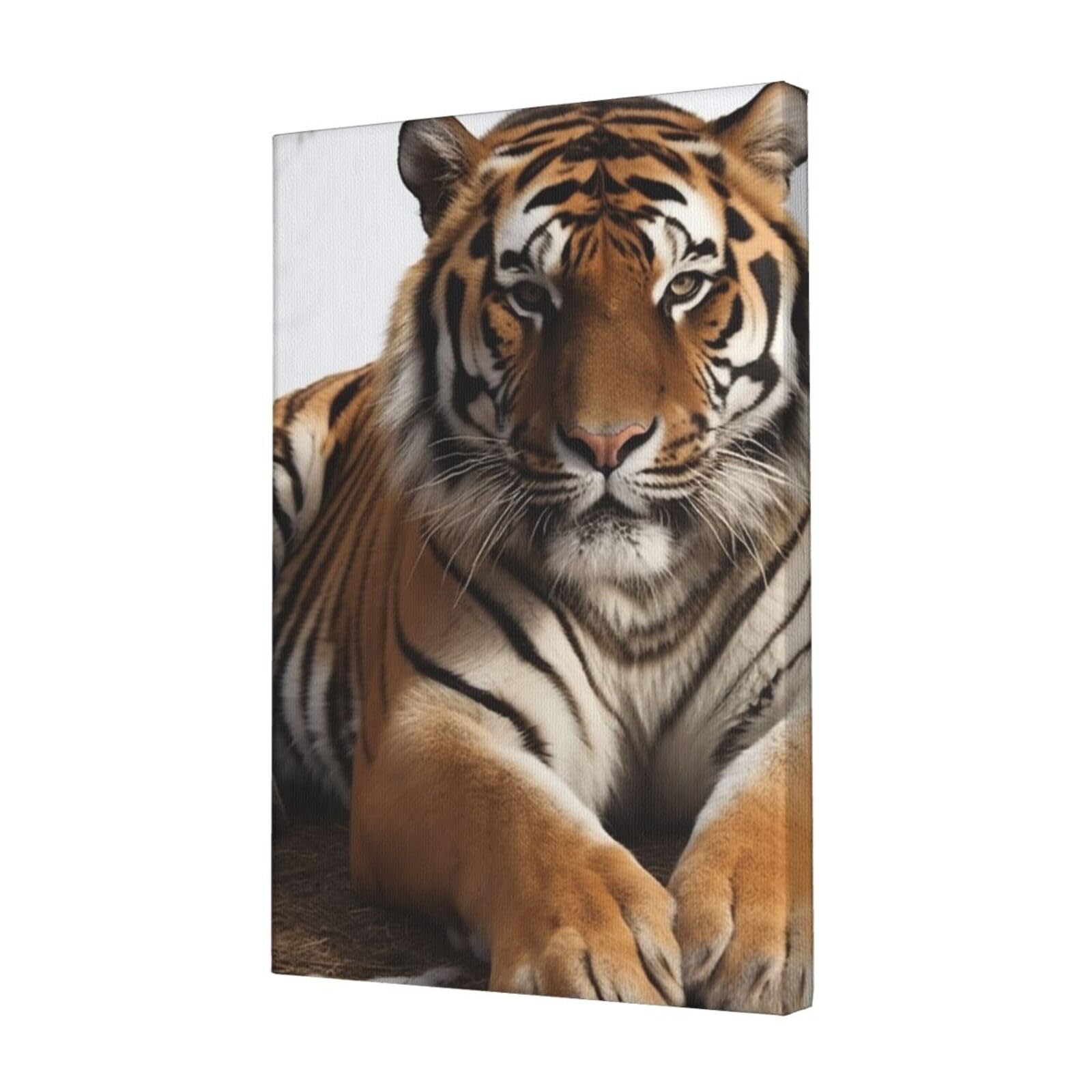 FodPand Big Tiger Canvas Wall Art for Living Room Wall Decor 12"x18" Modern Artwork Painting Pictures Hanging Canvas Prints Aesthetic Wall Art for Bedroom Bathroom Office Wallart Decor