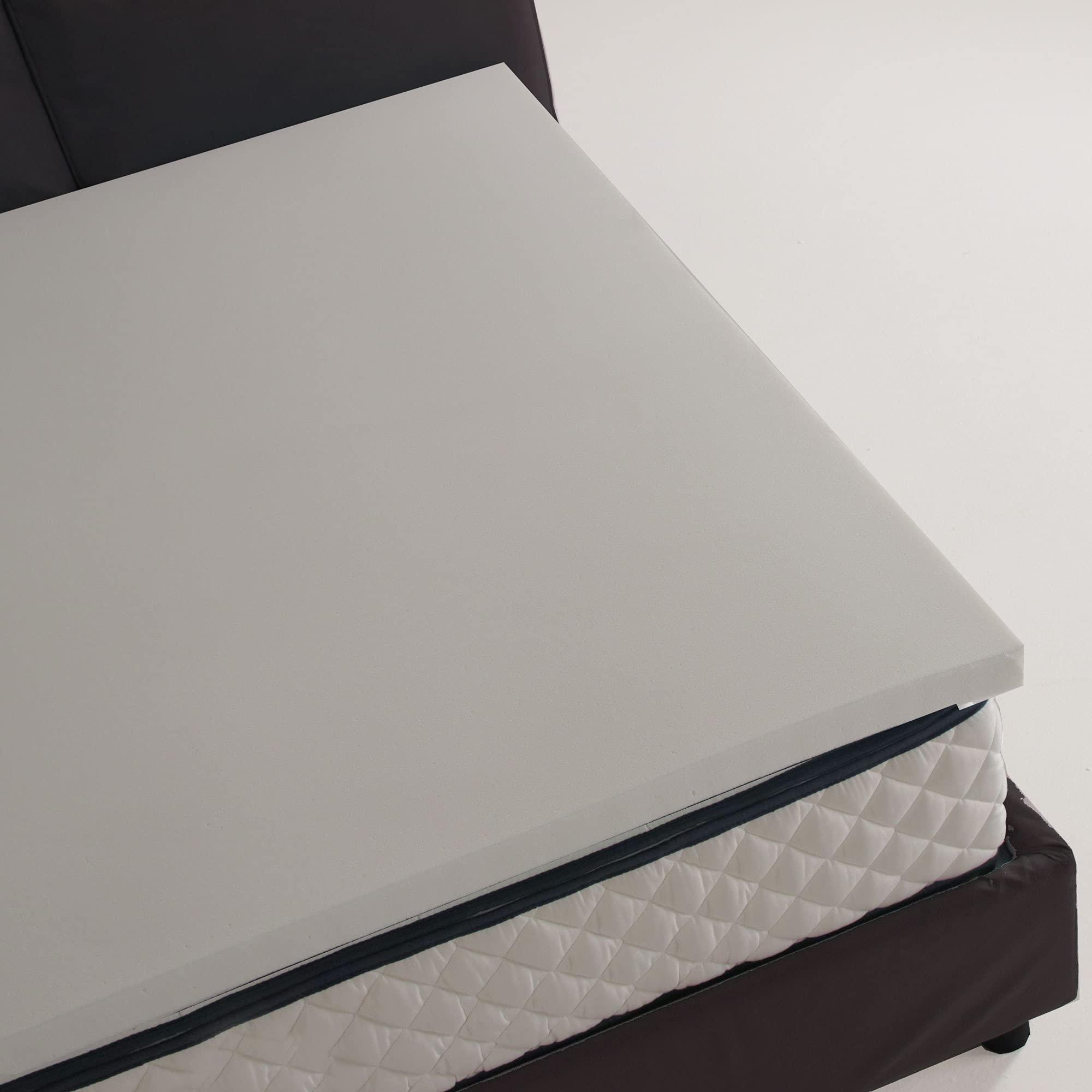 GEEMMA s.r.l. Topper matrimoniale, topper MOLTO RIGIDO 160x200, correttore ortopedico CAUCCIU FOAM H6, Sovra materasso DISPOSITIVO MEDICO DETRAIBILE, tessuto sfoderabile 4 lati in filo in ARGENTO