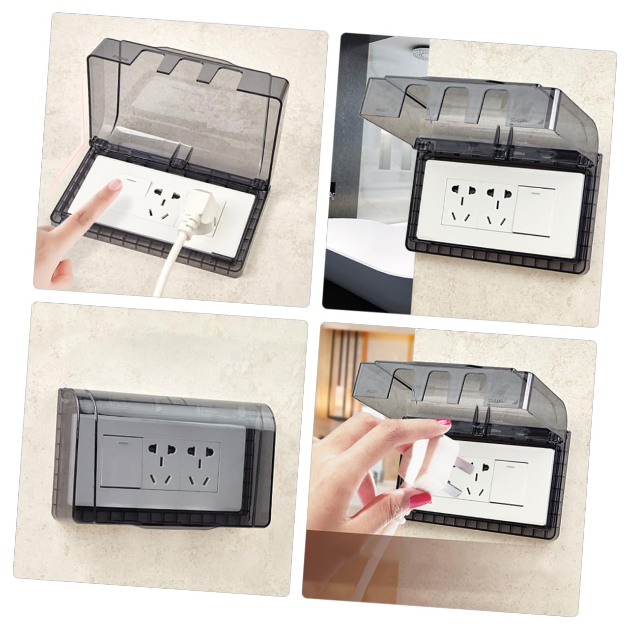 10piezas Caja Protectora De Enchufe Para Baño Cubierta De Para Húmedos Instalación Material Resistente