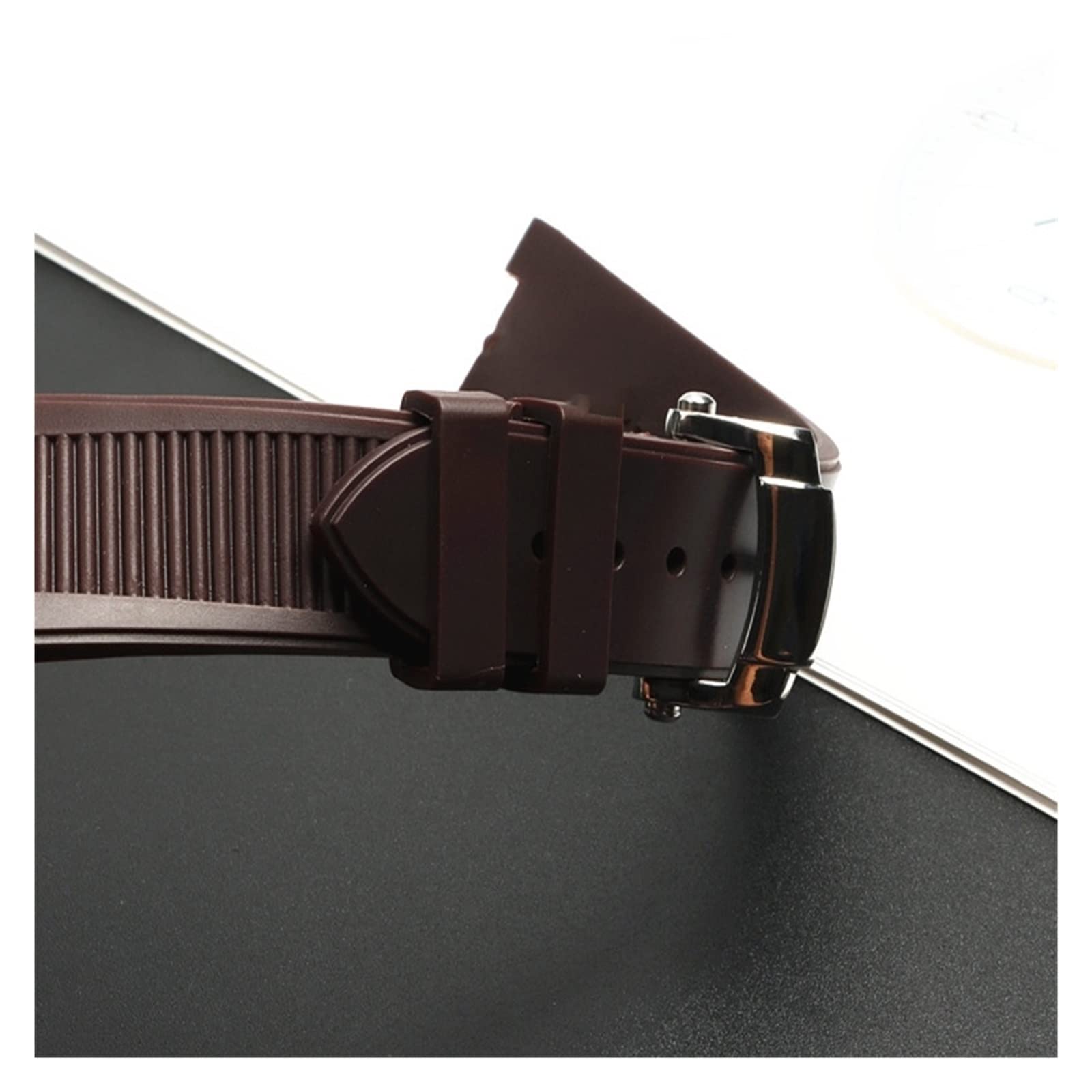 Bracelet de montre en caoutchouc et silicone de 25 mm avec boucle pliante compatible avec le bracelet PHILIPPE de la série Nautilus 5711/5712
