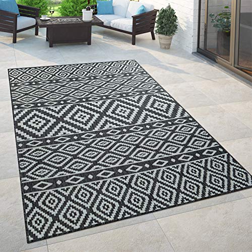 Paco Home In- & Outdoor Teppich Balkon Terrasse Orientalisch Skandi Designs Kreis Muster,...