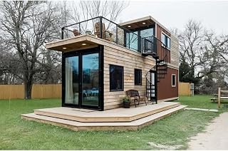 Portable Tiny Home for Sale, Foldable Tiny House to Live in, 40ft Prefab Tiny House with Customized 3 Bedroom & 1 Bathroom Mobile Home for Backyard Guest Suites, Mobile Offices or Studio Living