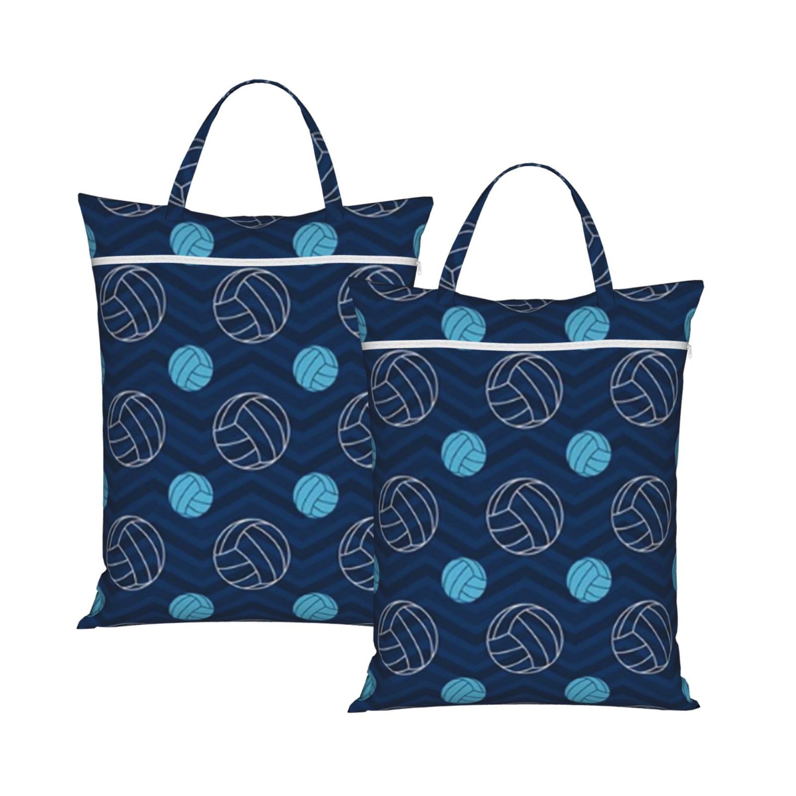 YFSGDLBN blue Volleyball printed Travel dirty laundry bag clothes pack Storage Basket Bag