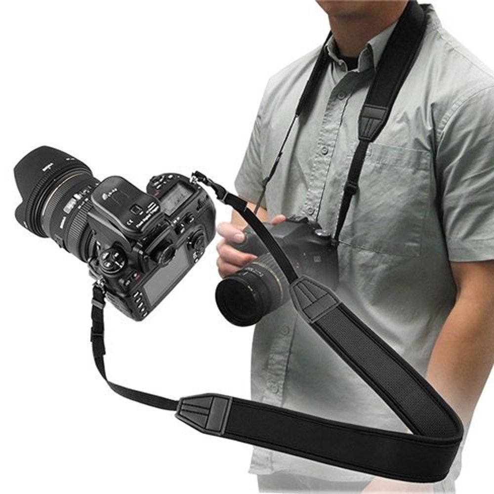 Lxh Black Compatible With Extra Wide Comfort Neoprene Neck Strap Belt Eos 750D 700D 550D 6D Mark Ii 5D Mark Iii 5D Mark Iv 1D Mark Ii (Black)