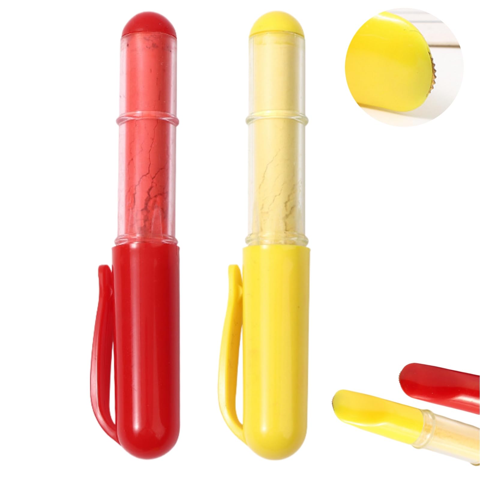 2PCS Tailors Chalk Pencil Set for Fabric,White Chalk Pens,Fabric Markers Sewing Erasable,Sewing Ch/alk & Fa/bric Pens,Dressmakers Ch/alk & Sewing Accessories,Fa/bric Markers for Sewing,Red+Yellow
