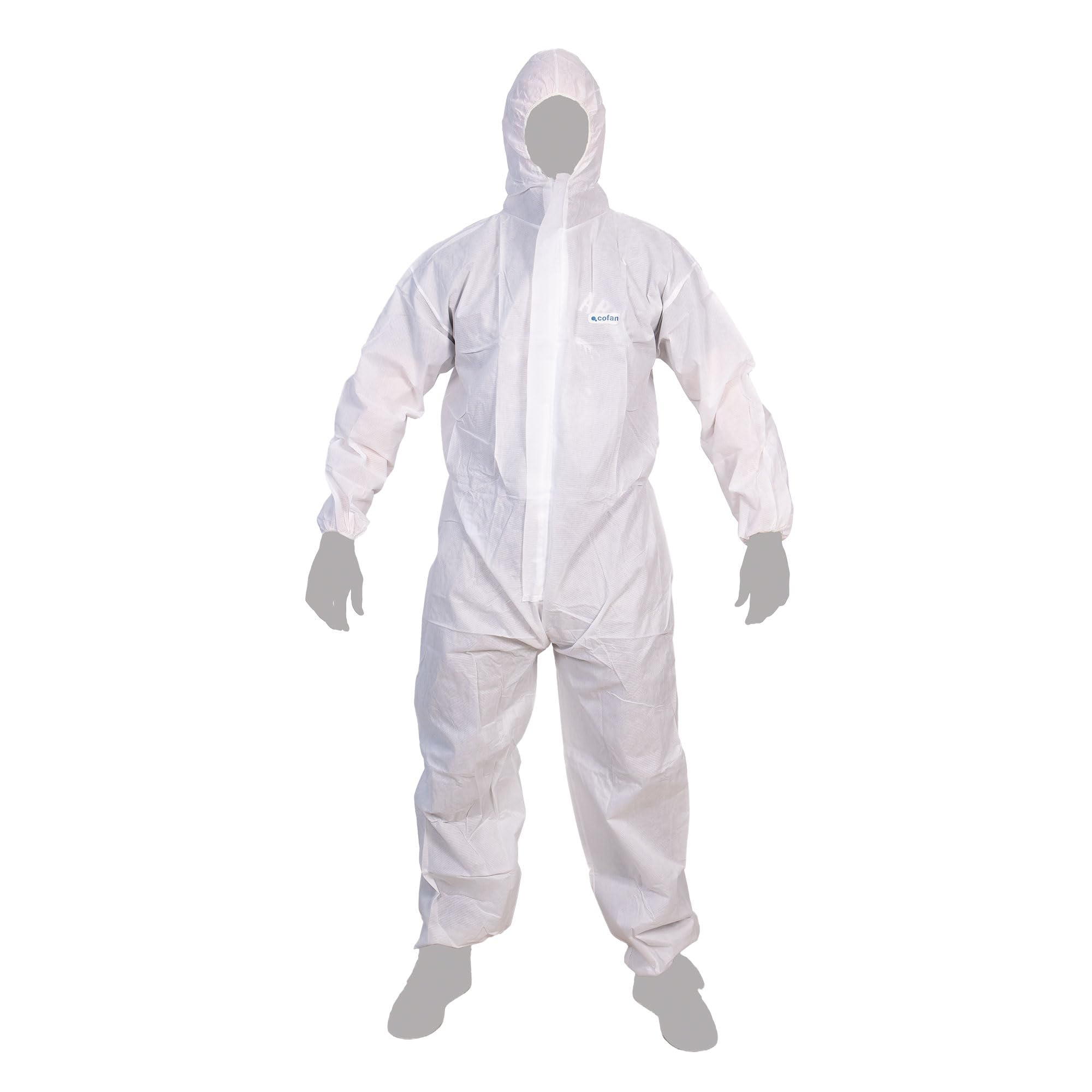 Cofan Buzo de Protección Desechable con Capucha Tipo 5/6 Cat III, Antiestático, Mono de Seguridad para Químicos, Pintura y Construcción, Tallas Desde la M a XXL