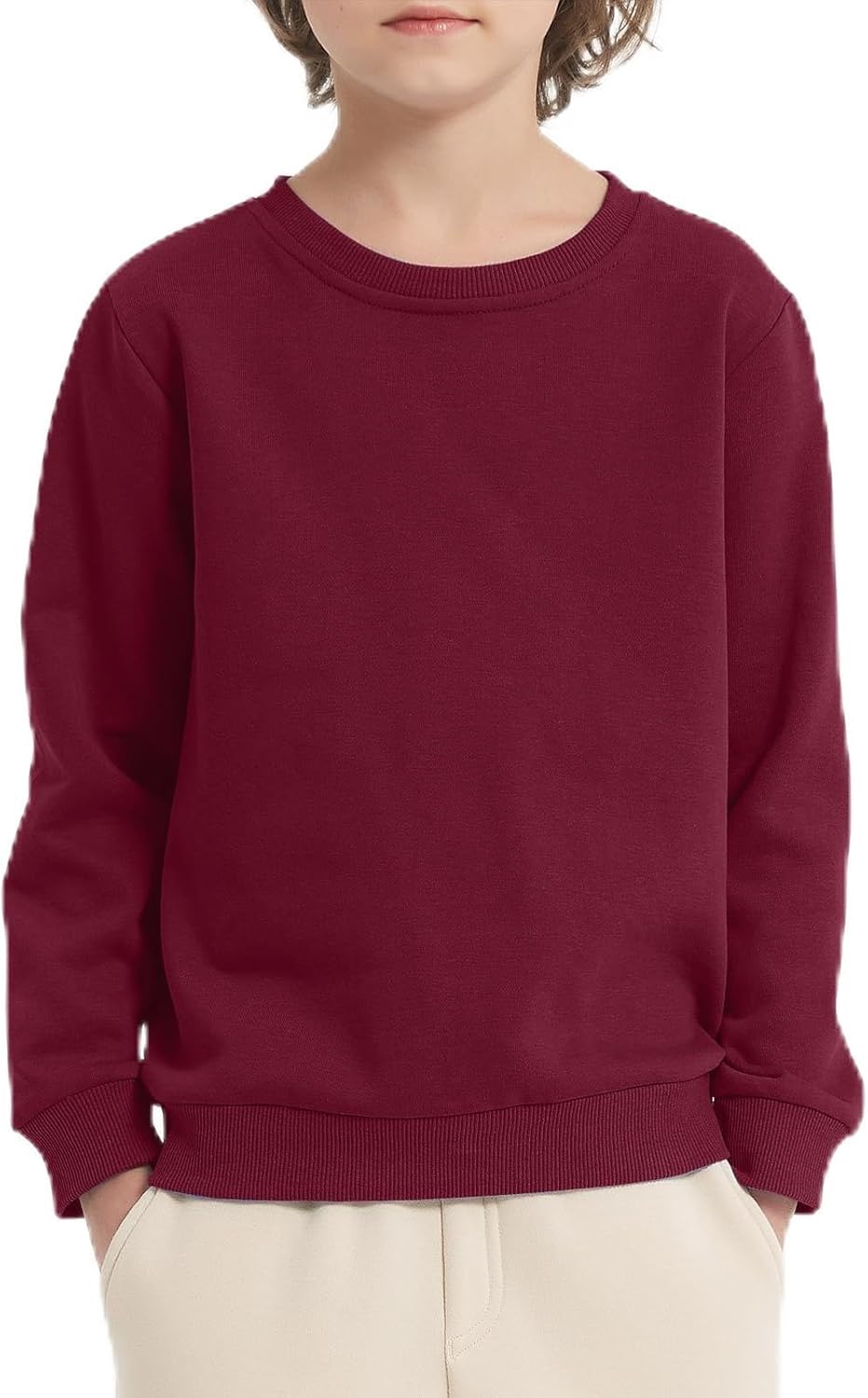 Kids Cotton Sweatshirt Toddler Long Sleeve Crewneck Thin Light Weight Pullover Sweatshits for Boys and Girls