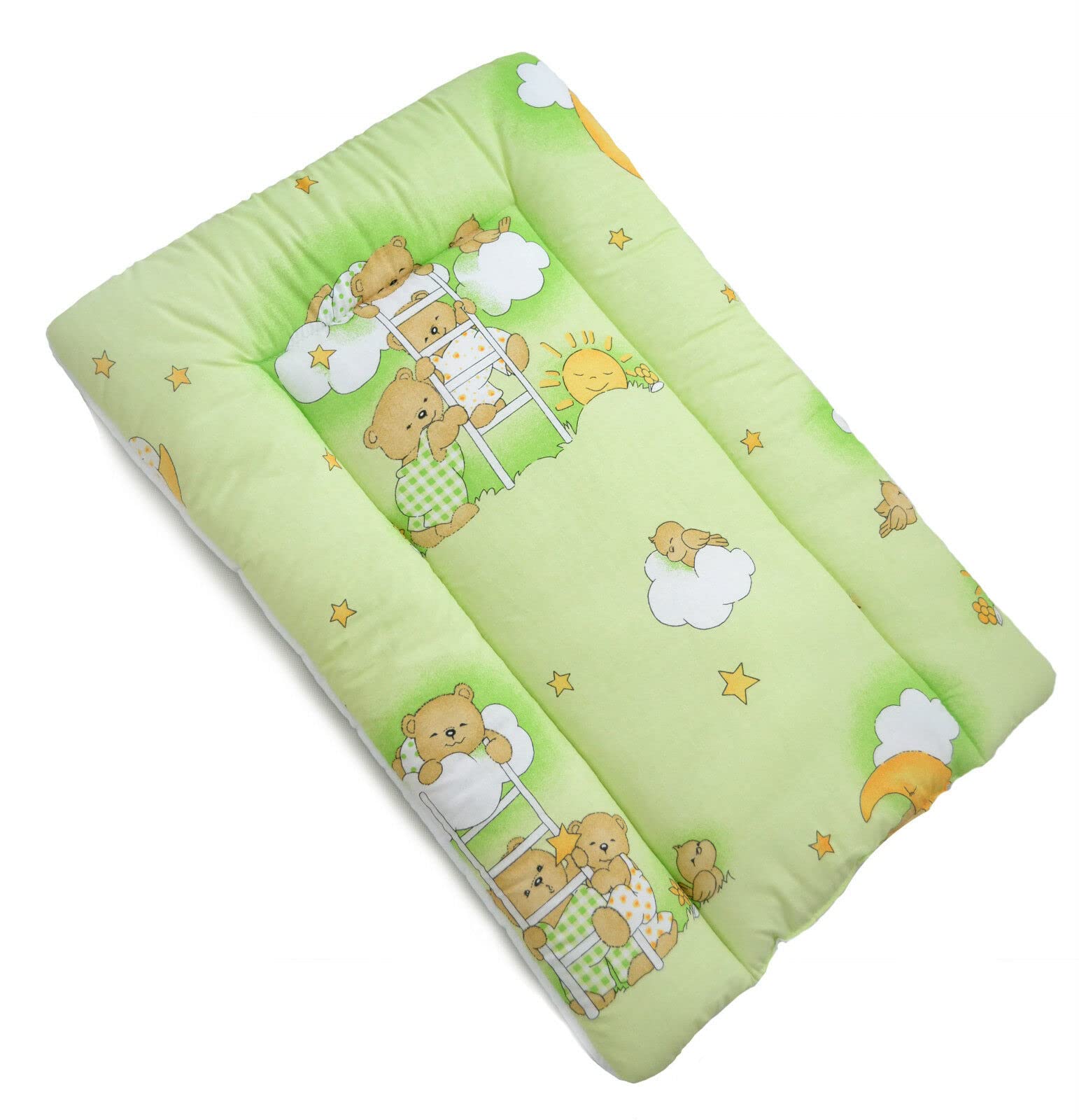 BABYMAM Baby Changing Mat 100% Cotton Padded Soft Nursery for Unit (Ladder Green)