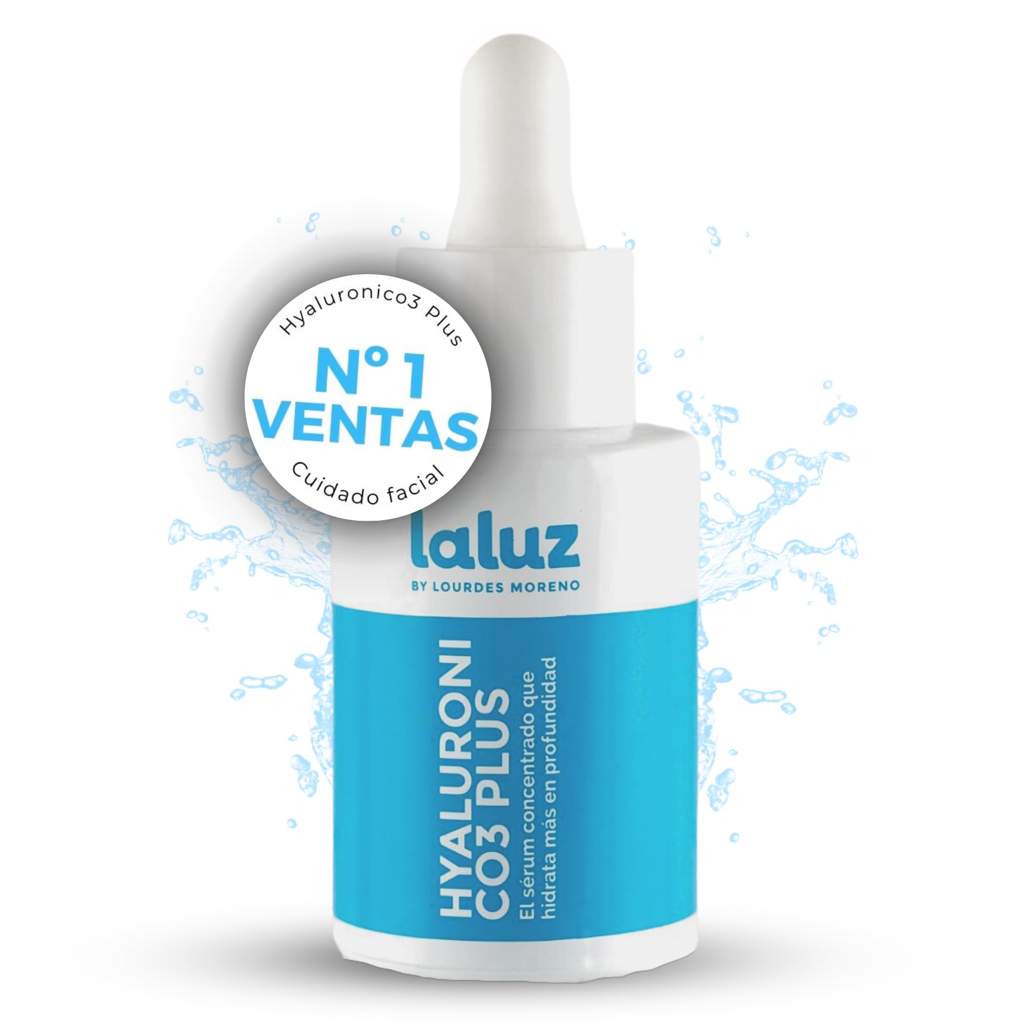 Lourdes Moreno I Serum Acido Hialuronico Premium I Perfecto para contorno de ojos, rostro, cuello y escote I Serum facial acido hialuronico Hyaluronico3 Plus I 30ml I