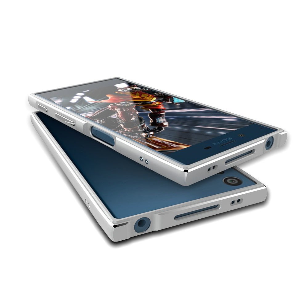 Ultra Thin Deluxe Metal Aluminum Alloy Frame Bumper Case Cover for Sony Xperia XZ (Silver)
