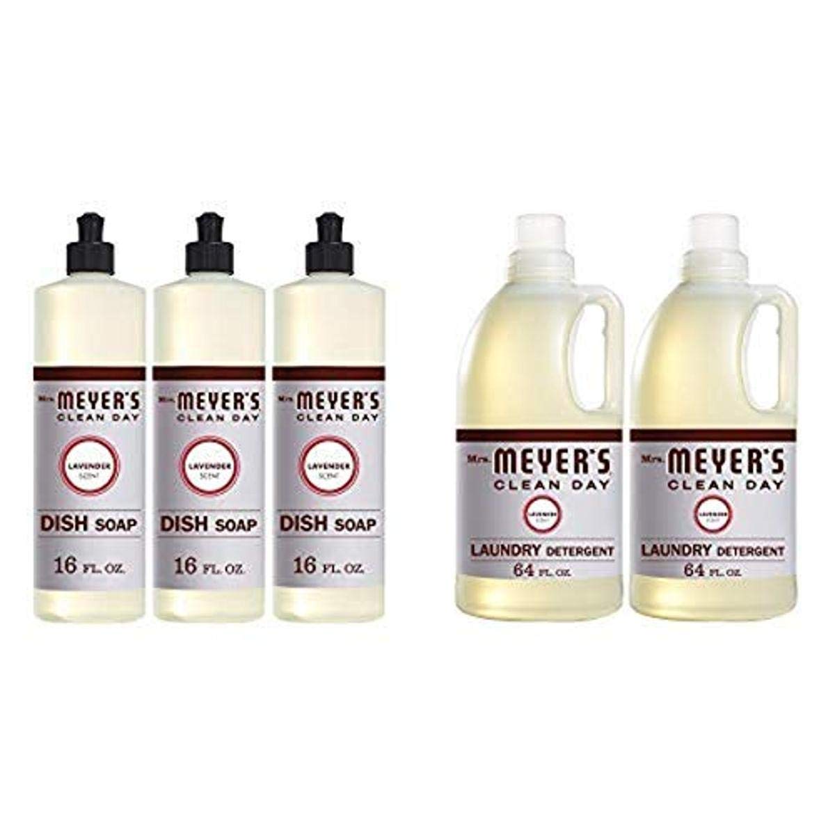 MRS MeyerS CLEANDAY Dish Soap Lavender 16 Fl Oz 3 Ct and Mrs Meyers Clean Day Laundry Detergent