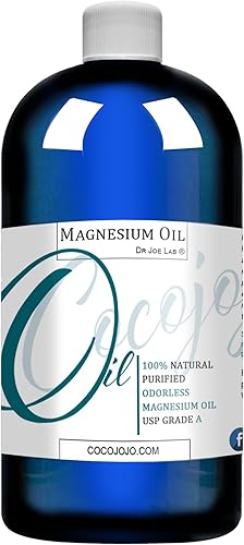Aceite de magnesio puro 100% natural, grado USP, purificado, de absorción rápida a granel 16 onzas Recarga a granel para cuerpo, piel, músculos,