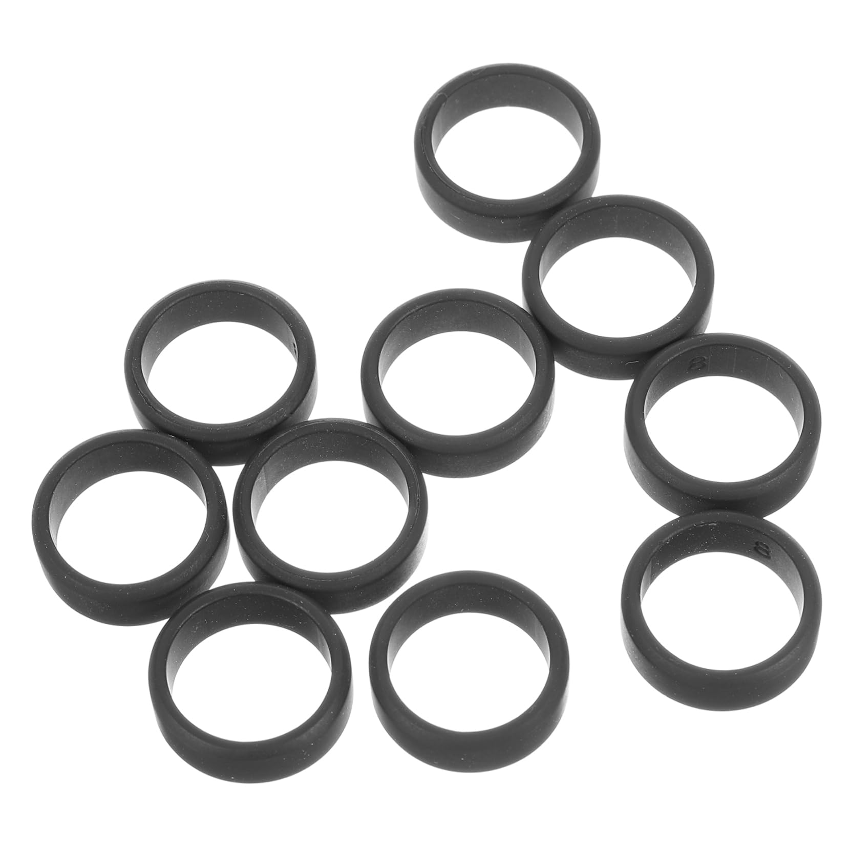 KOMBIUDA Ergonomic Silicone Rings Set for Men Ring Skin-friendly Breathable No Sweat Sports Wedding 10 Pieces Black 8