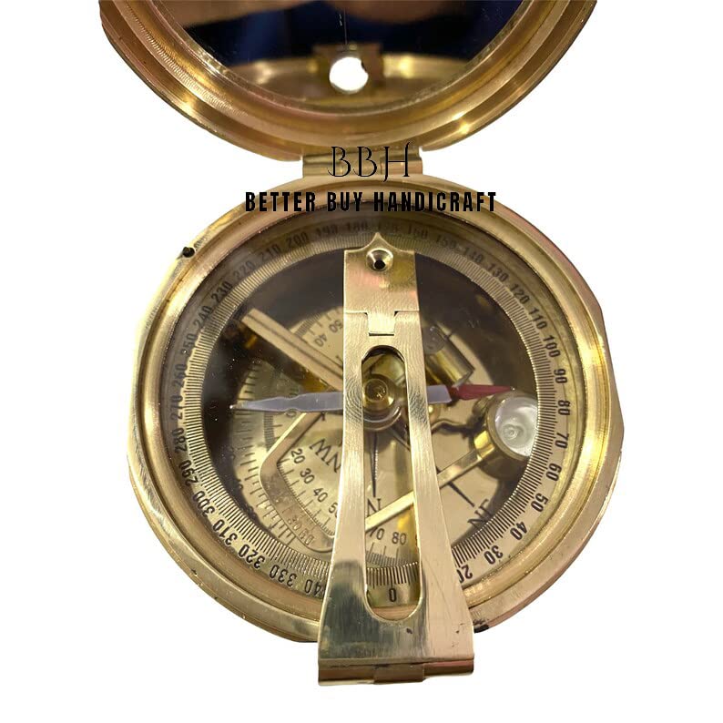 Brunton Nautical Geological Compass en caja de madera Soldados Militar Transitión Topográfica o brújula de pulgar de geología por Better Buy Handicraft miniatura 4