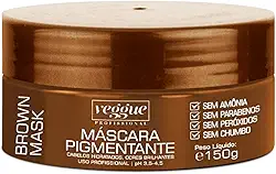 Máscara Pigmentante Marrom, Castanho Iluminado, Veggue Profissional 150g