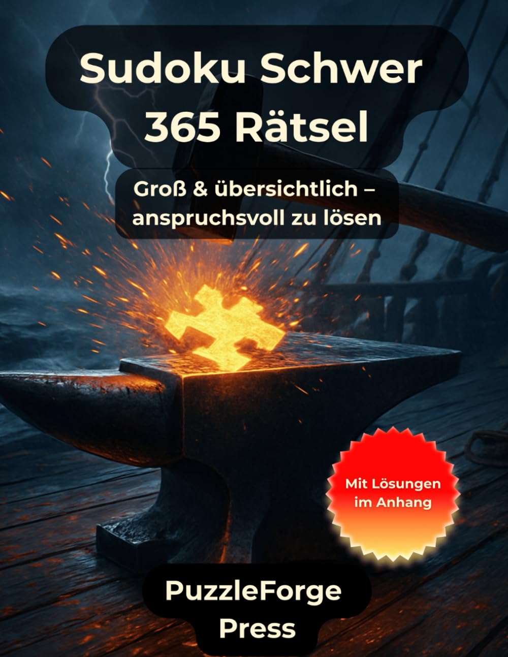 Sudoku Schwer – 365 Rätsel: Sudoku für Erwachsene & Kinder – 365 schwere Rätsel – Großformat 8,5x11 – 2 pro Seite – Lösungen im Buch – Anspruchsvolles ... Gehirntraining für echte Rätselspieler)