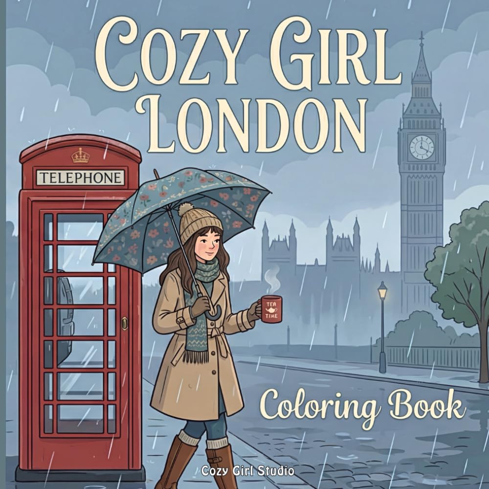 Cozy Girl London Coloring Book: A Relaxing Travel Coloring Book Inspired by Charming London Life (Cozy Girl Around the World)