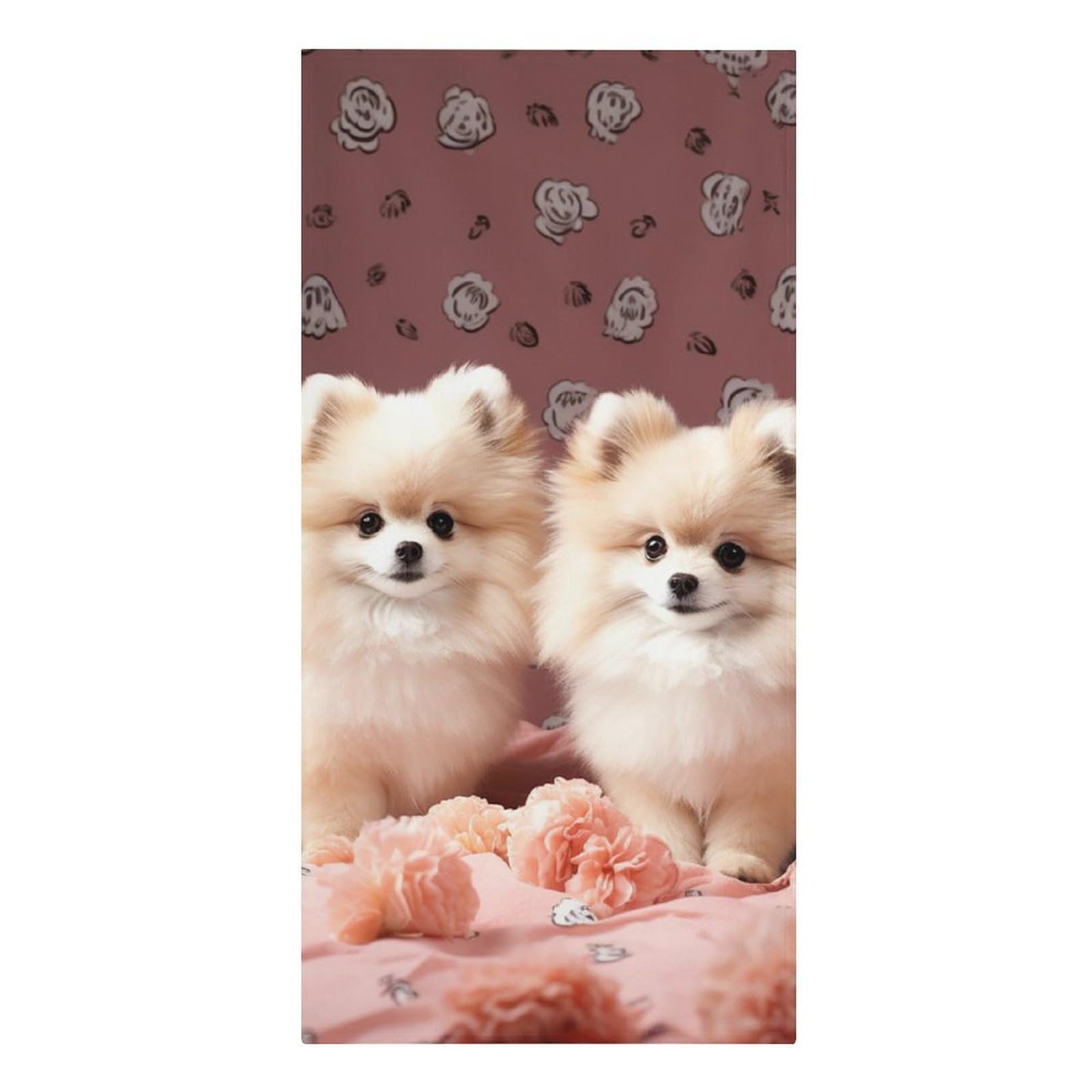 QMNLKH Pomeranians Puppies and Point Beach Towel for Women, Large Microfiber Pool Towel for Men, Absorbent Swim Towels for Home, Lightweight Bath Towels for Camping, Yoga, 30.3"x61.4"