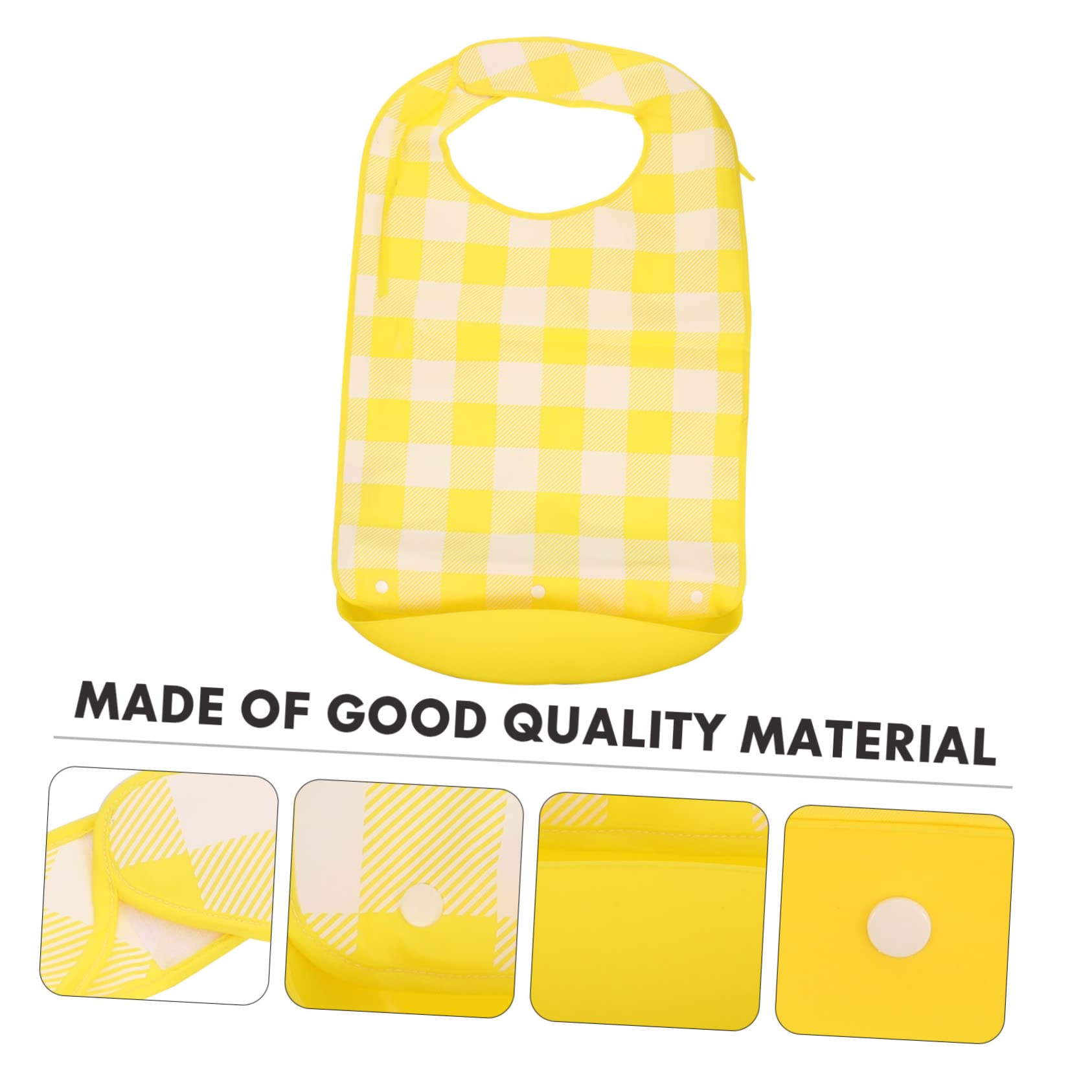 Healeved Babero De Ropa Reutilizable Disfraz De Anciano Para Adulto Bolsillo De Arroz Para Adultos Delantal Para Comer Suministros De Alimentación Para Adultos Yellow Eva
