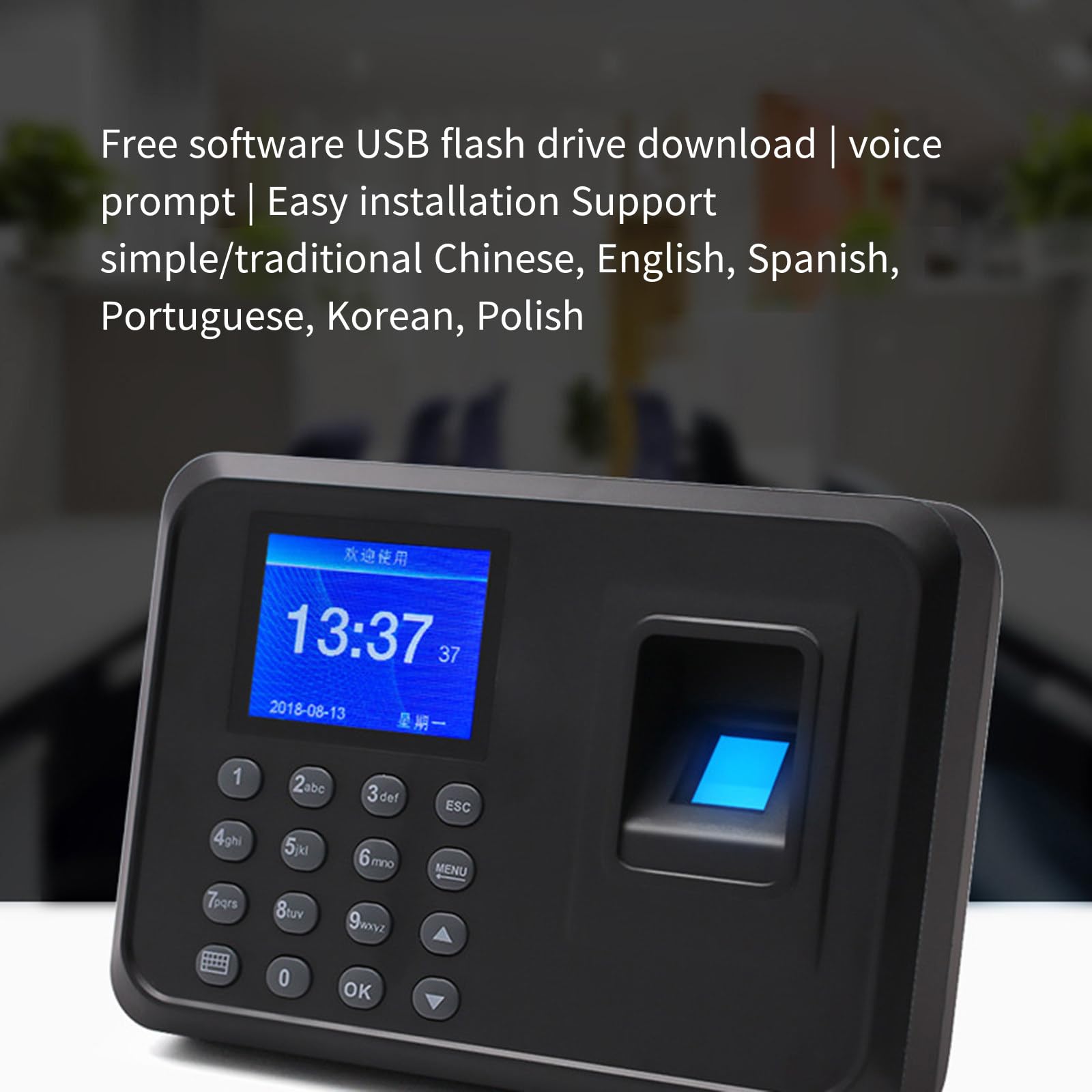 Macchina per presenze Pendolarismo, multilingua, Impiegati aziendali Accesso con le dita Smart Punch Card Machine