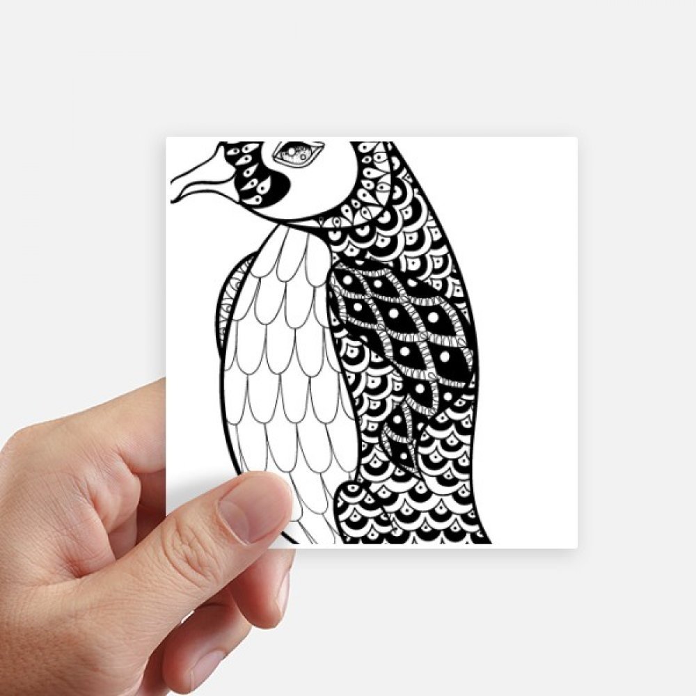 Autocollant carré pingouin humain 10x10cm étanche pour ordinateur portable et moto