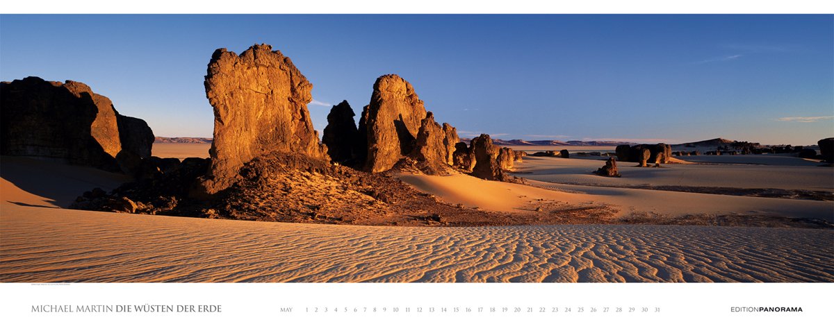Die Wüsten der Erde - Magnum Kalender immerwährend: Mit englischem, immerwährendem Kalendarium. Text dtsch.-engl.