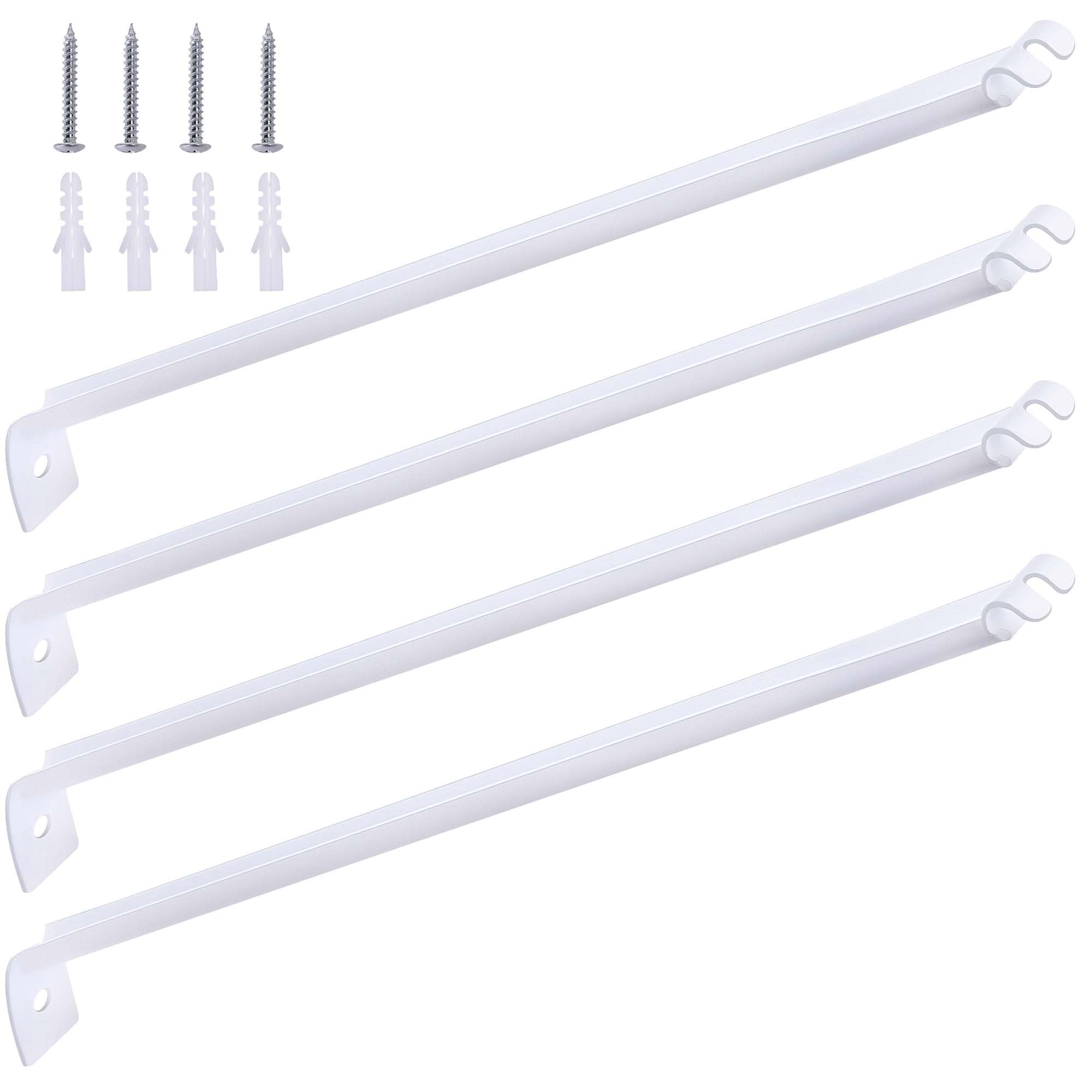 Nkiy Quen 4 Pcs Wire Shelf Support Brackets,12 Inch Metal Support Brackets for Wire Shelving with Anchors and Screws,Closet Support Bracket for