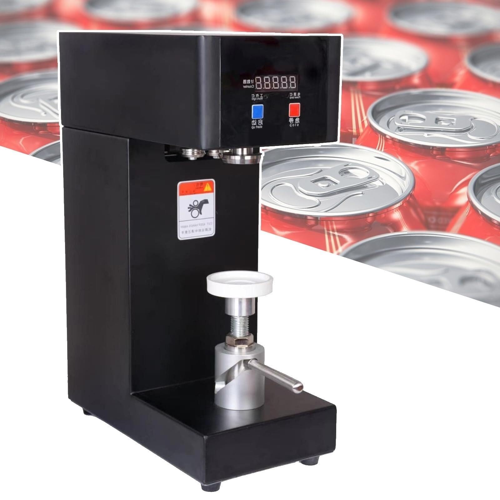 Machine à sceller les gobelets, machine à sceller les canettes électrique pour magasin de thé au lait avec arbre de levage à double protection antichute, dissipation thermique sur une grande
