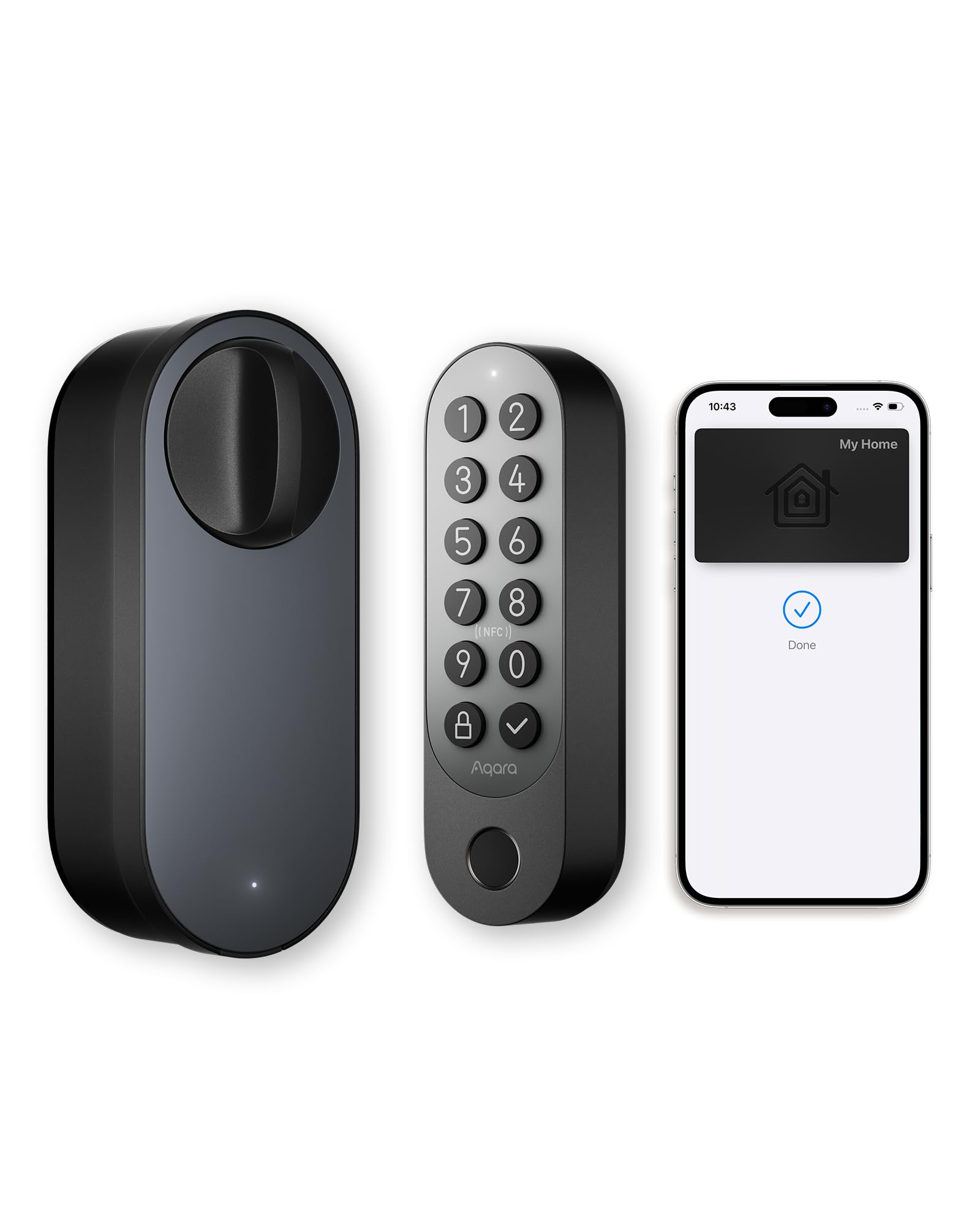 Aqara Smart Retrofit Lock U200 with Apple Home Key & Fingerprint, Black