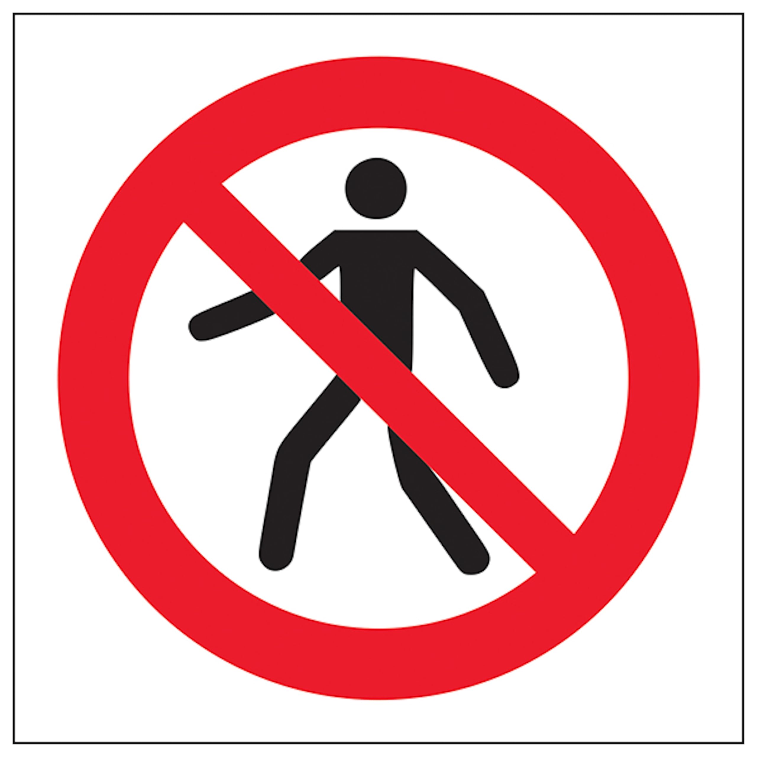 V Safety No Entry Symbol 100 x 100 mm - Glow In The Dark 1mm Rigid Plastic Safety Sign