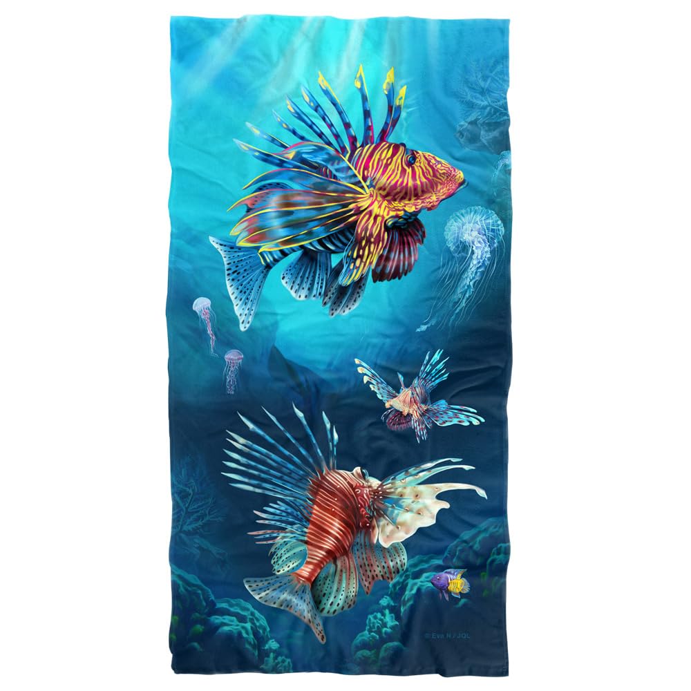 LOGOVISIONJQ Licensing - EN, 30"x60" Lion Fish Beach Towel
