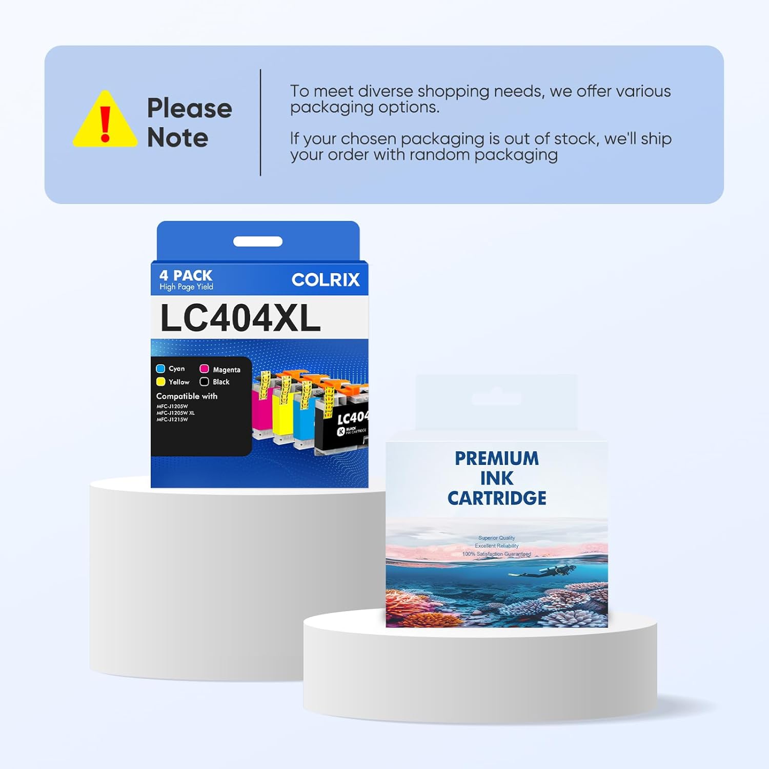 LC404XL Ink Cartridge Combo Pack High Yield Compatible Replacement for Brother LC404-XL MFC-J1205WXL MFC-J1215WXL Printer (4-Pack,Black,Cyan,Yellow,Magenta)