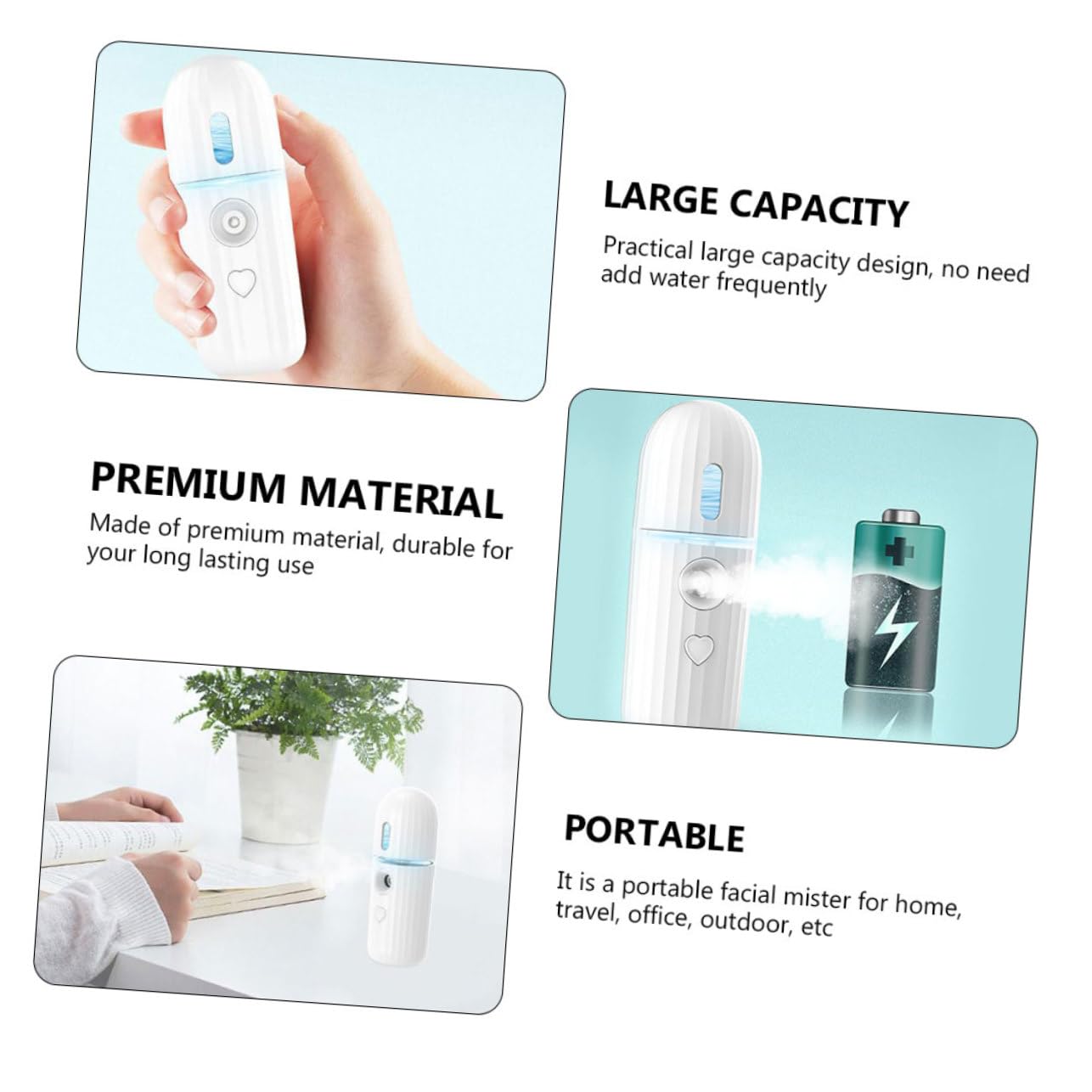 minkissy Facial Mist Sprayer Handheld Sprayer Charging Portable Facial for Hydration Lightweight Multi-Functional