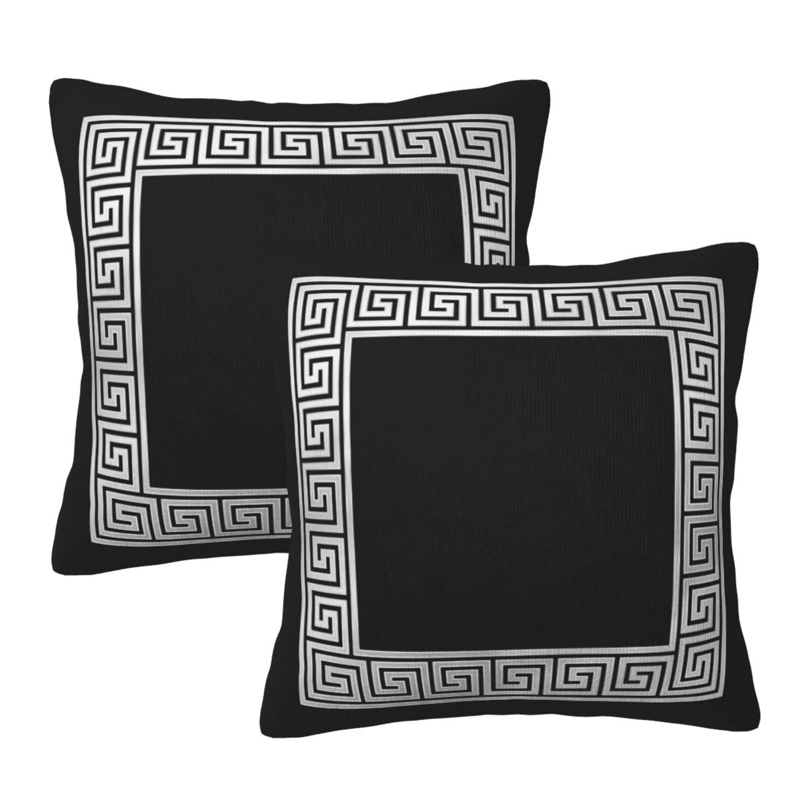 Wansin Pillow Covers Set of 2 Throw Pillow Covers Decorative Pillow Cases Modern Home Decor for Sofa Couch Bed Greek Key 18"X18"(45 * 45cm)