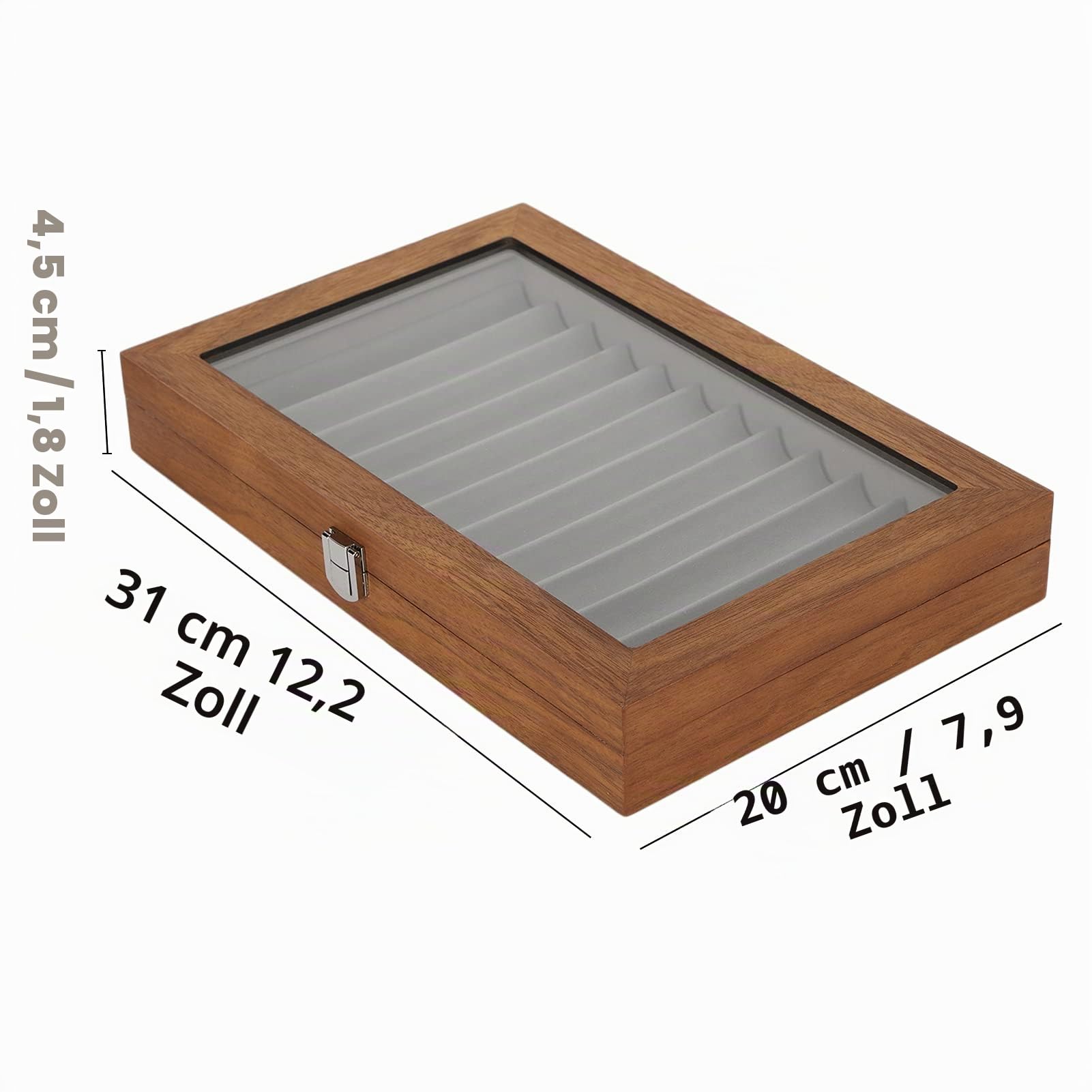 Sxhlseller Hölzerne Füllfederhalter Vitrine Geschenkbox für 12 Stifte Display 12 Slot Füllfederhalter Vitrine Großraum Pen Collector