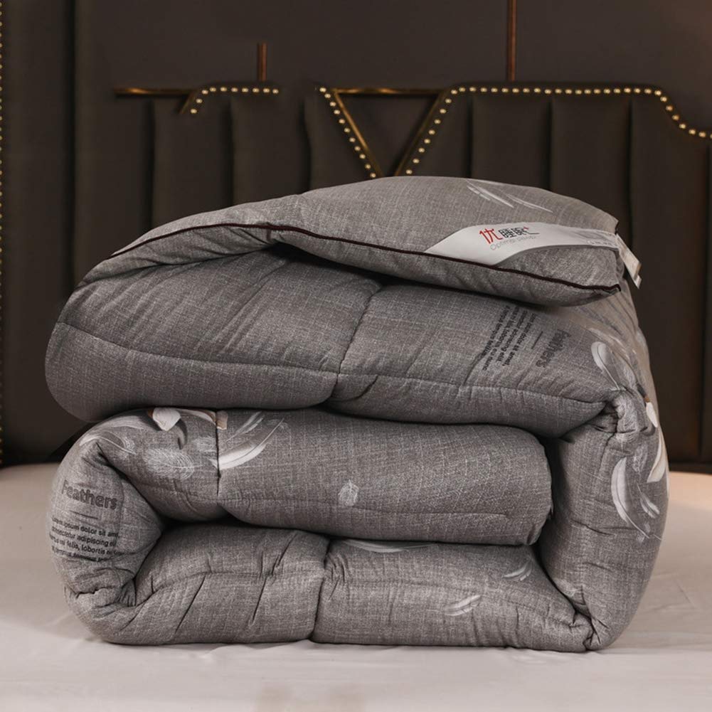 Winterbettdecke King Size Gänsedaunenbettdecke mit 100% Baumwolle Daunendichter Stoff Daunenbettdecke Doppelbett Antiallergiker und warme Schmusedecke mit Ecklaschen (A 220x240cm 4kg)