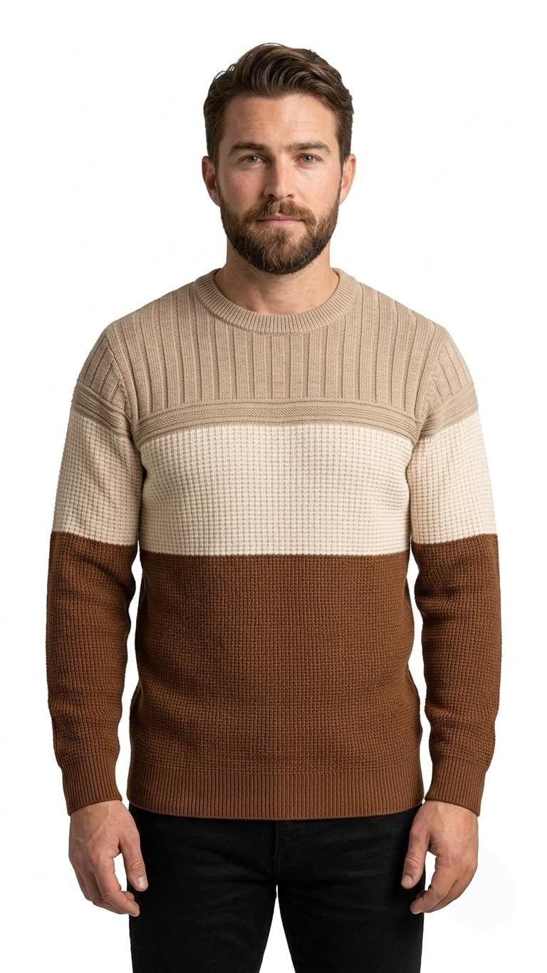 Man Round Neck Knitted Winter Pullover/Sweater.-picture-31