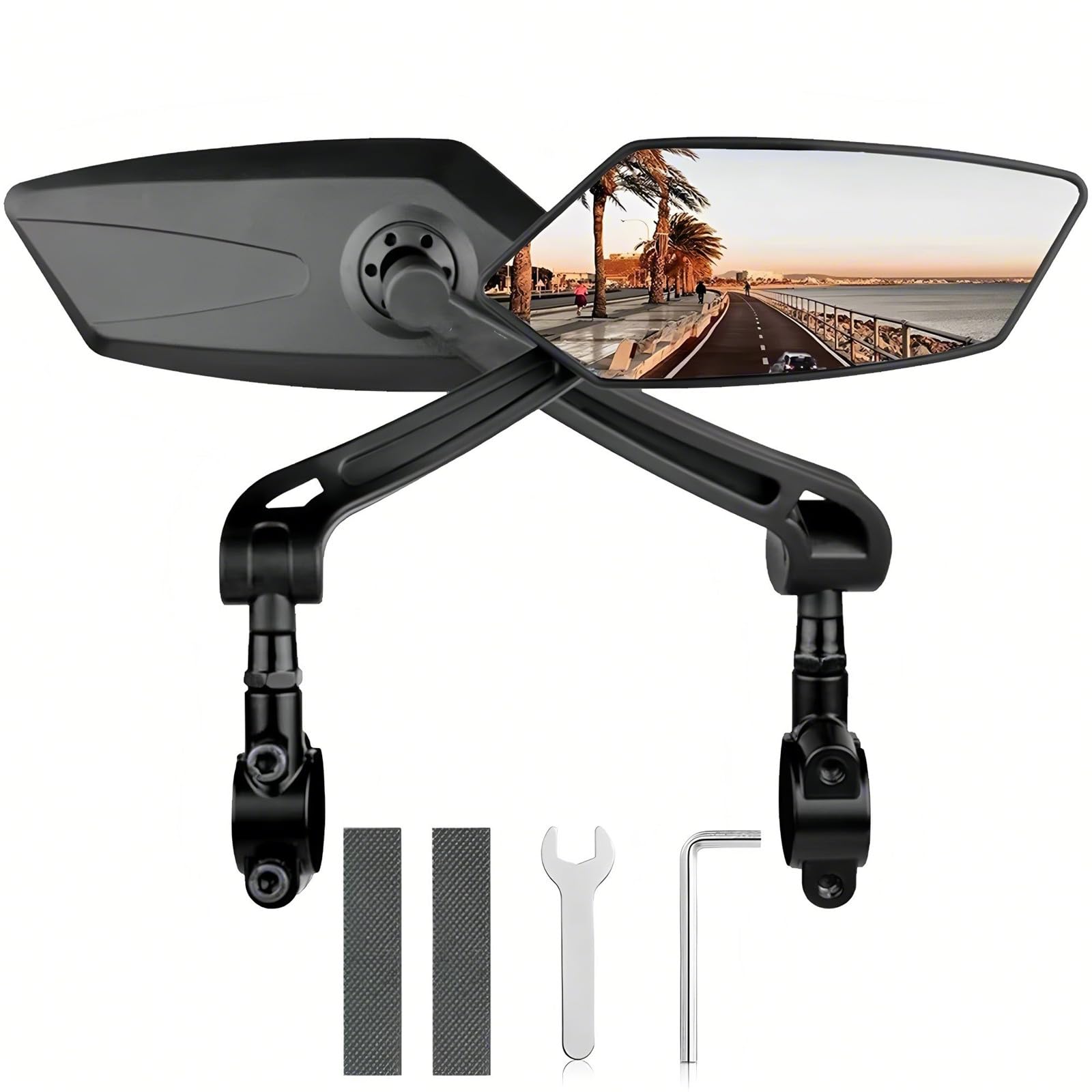 Photo 1 of 2 Pack Bike Mirrors,eBike Handlebar Mirror,360° Adjustable and Rotatable Safety Bicycle Rear View Mirrors, Scratch Resistant Glass Lens,Bicycle Universal Fit Accessories