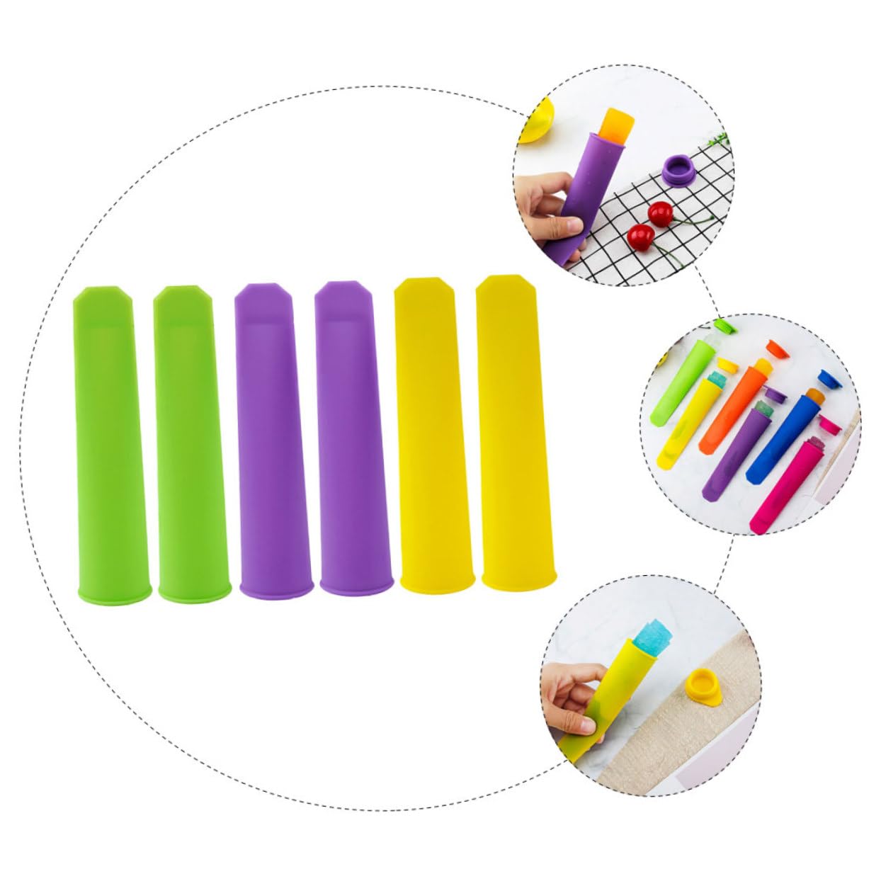 LIFKOME 18piezas Moldes De Silicona Para Helados Creativos Para Hacer Paletas Para Yogur y Postres Reutilizables y Fáciles De Limpiar
