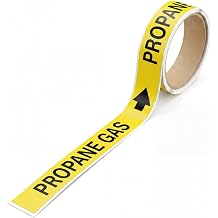 25 Pcs Propane Gas Pipe Markers 1" x 8" Self Adhesive Safety Stickers Gas Pipe Labels with Directional Arrows for Pipefitter Pipes Lines Inspections Regulators Heaters